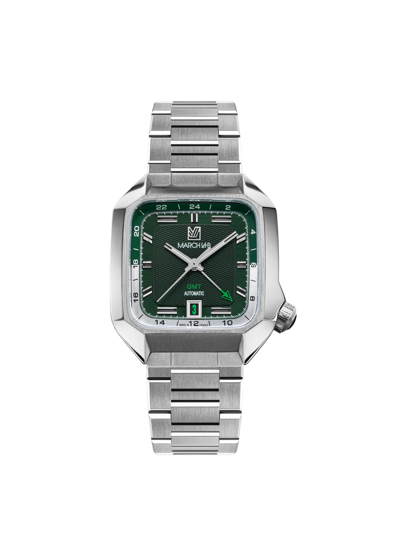 Montre automatique AM2 GMT en acier inoxydable MARCH LA.B Vert