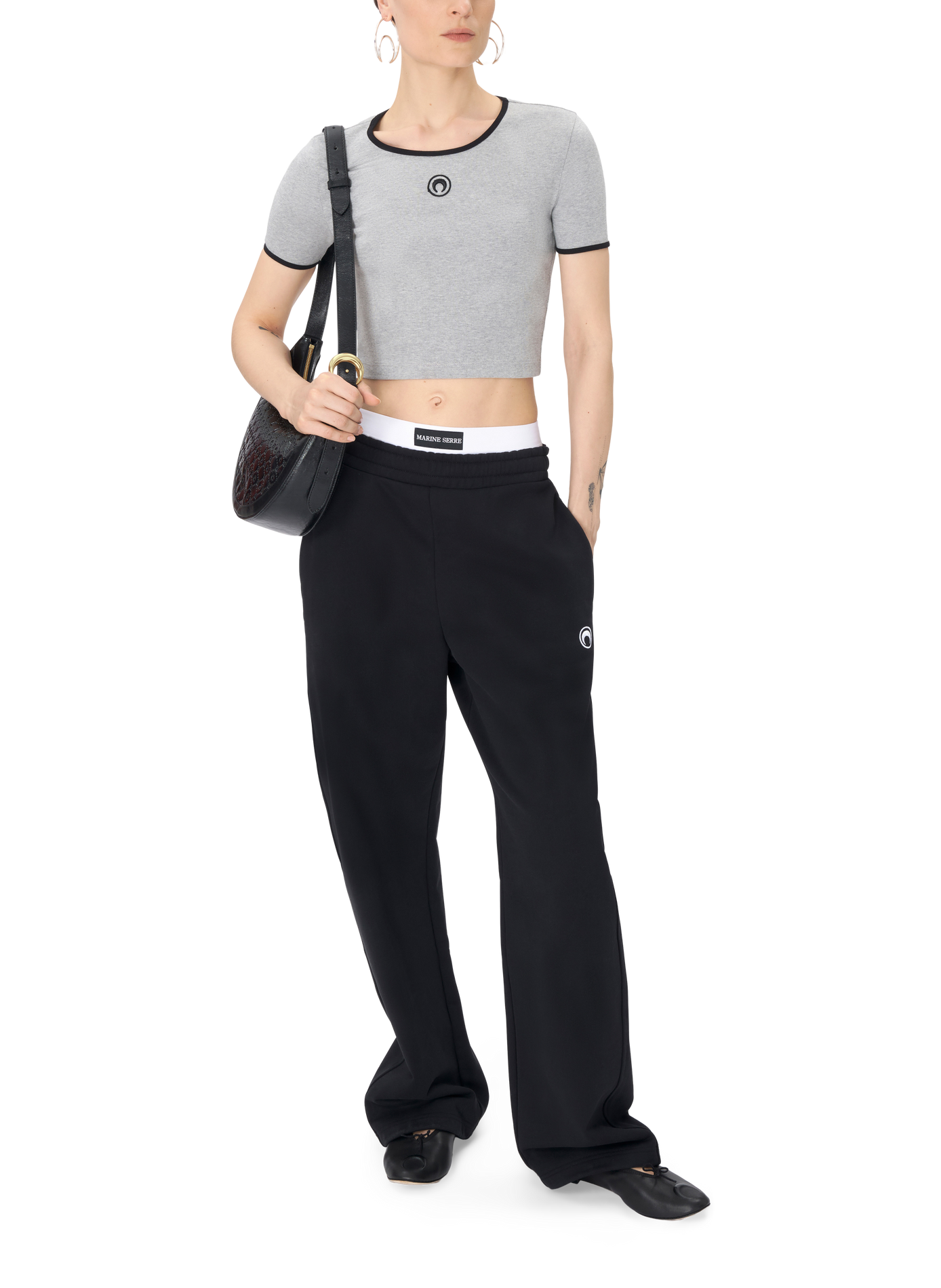 Moon logo fleece sweatpants unisex MARINE SERRE Black