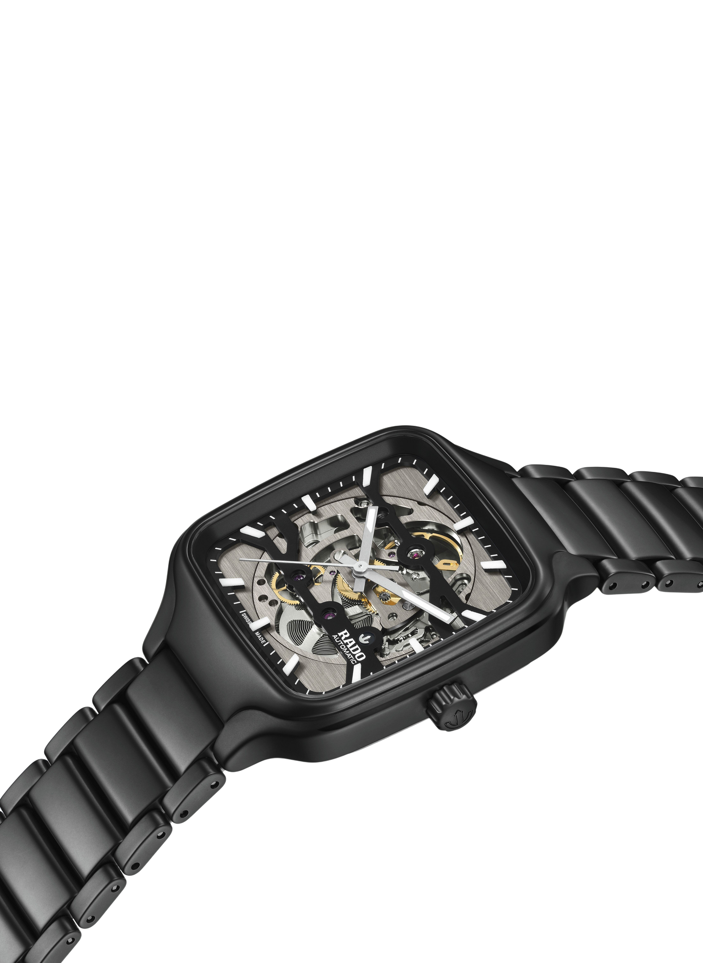 Montre automatique True Square Skeleton en céramique RADO Noir