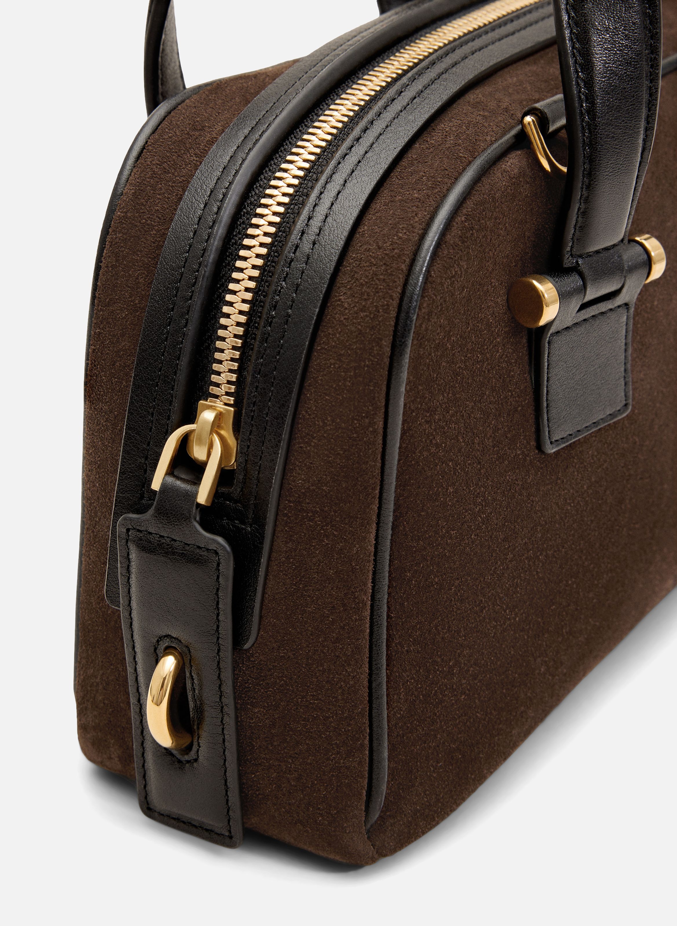 Petit sac bowling georges unisexe en cuir de veau AMI PARIS Marron