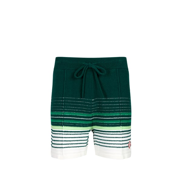 Short texturé à rayures en coton mélangé Short texturé à rayures en coton mélangé