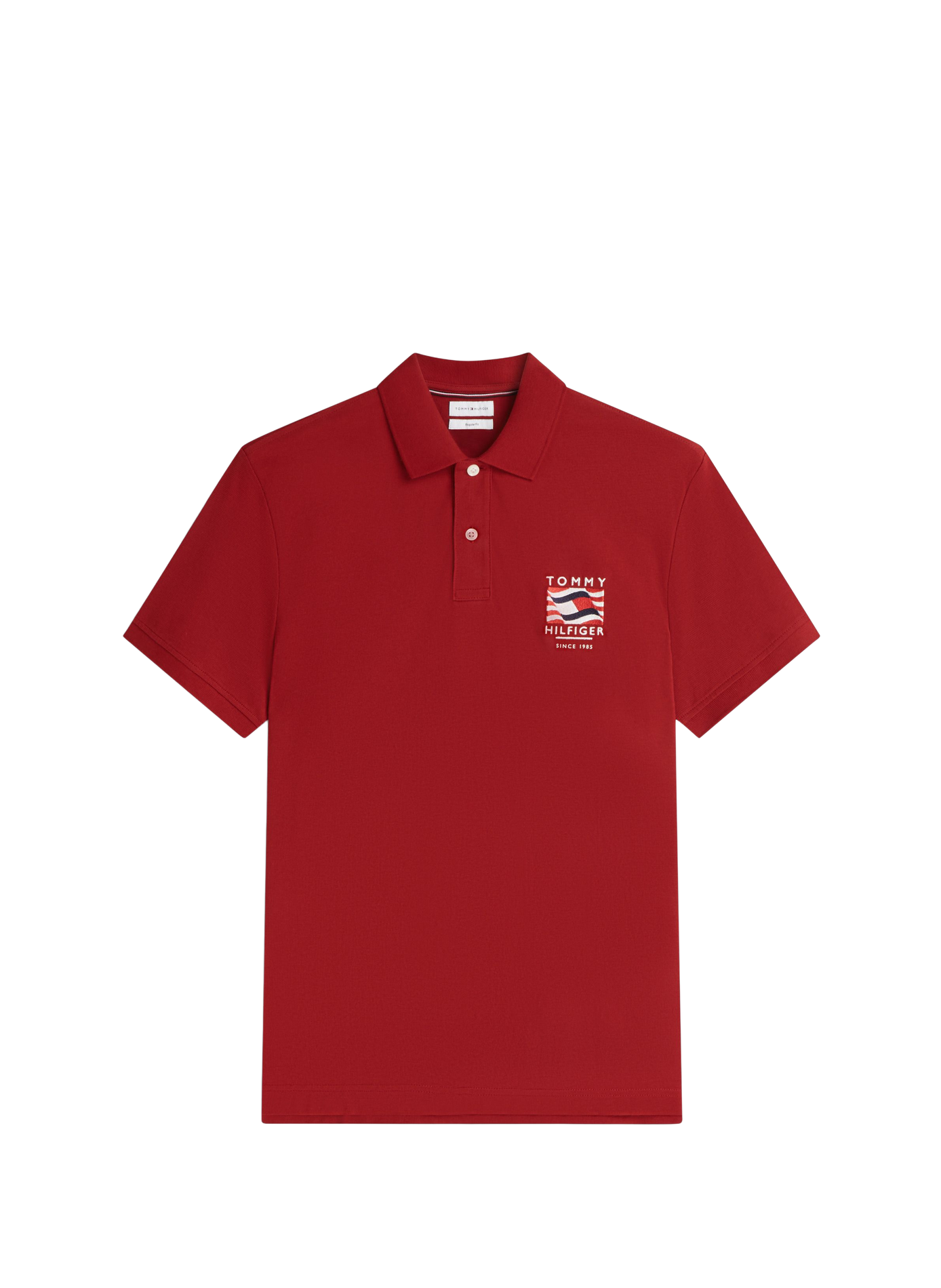 Short-sleeved cotton polo with logo TOMMY HILFIGER Red