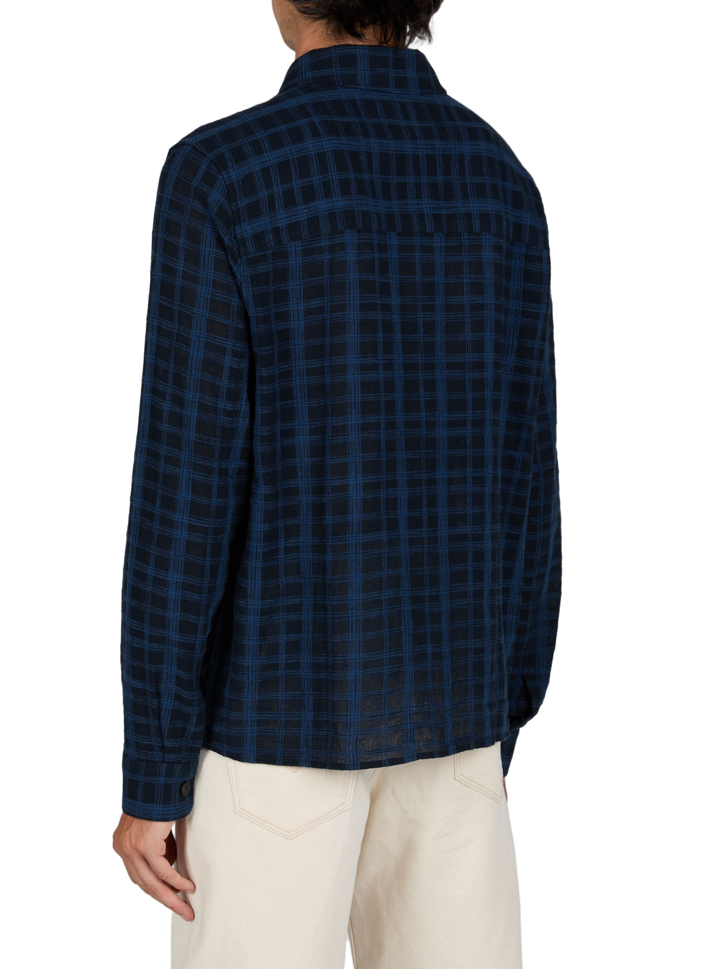 Straight shirt in cotton jacquard check pattern LES DEUX Blue