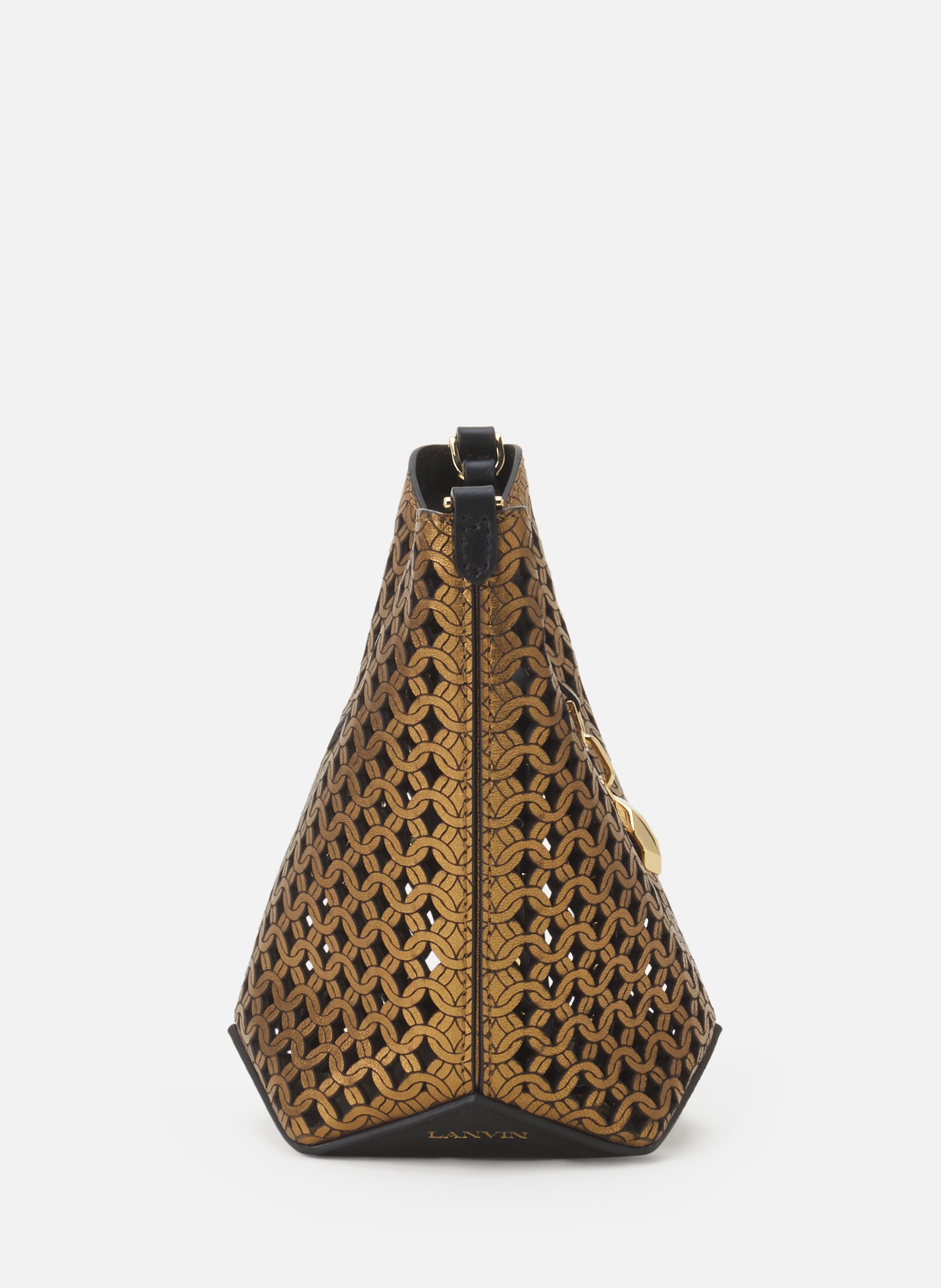 Sac sceau nano catch by lanvin en cuir brillant lazé LANVIN Argent