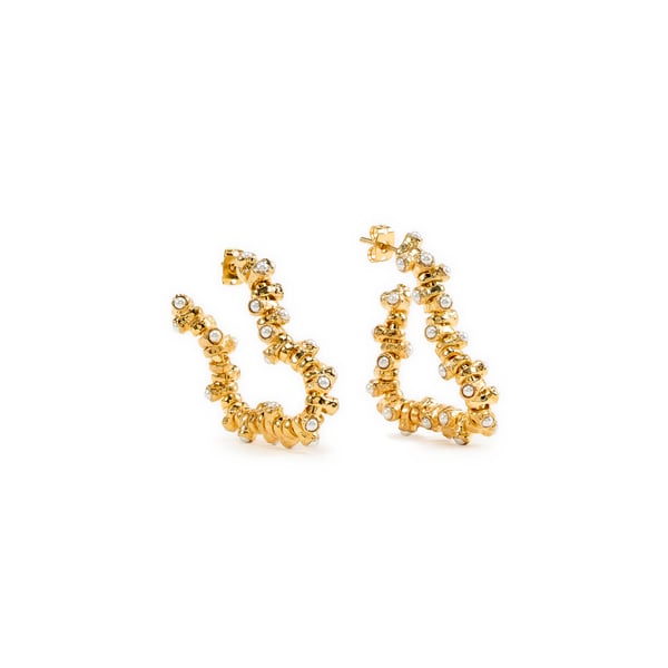 Boucles d'oreilles plissées à perles Boucles d'oreilles plissées à perles