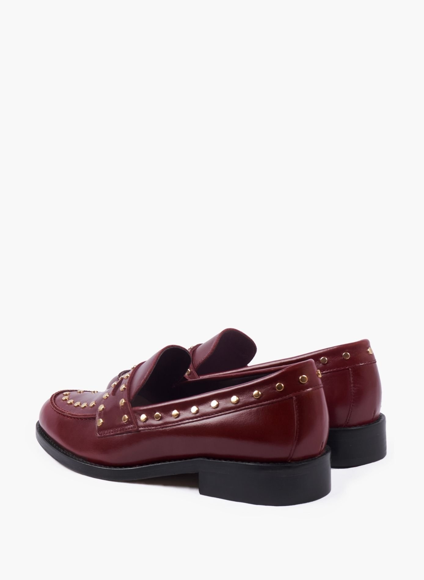 Mocassins cuir clouté JULES & JENN Rouge