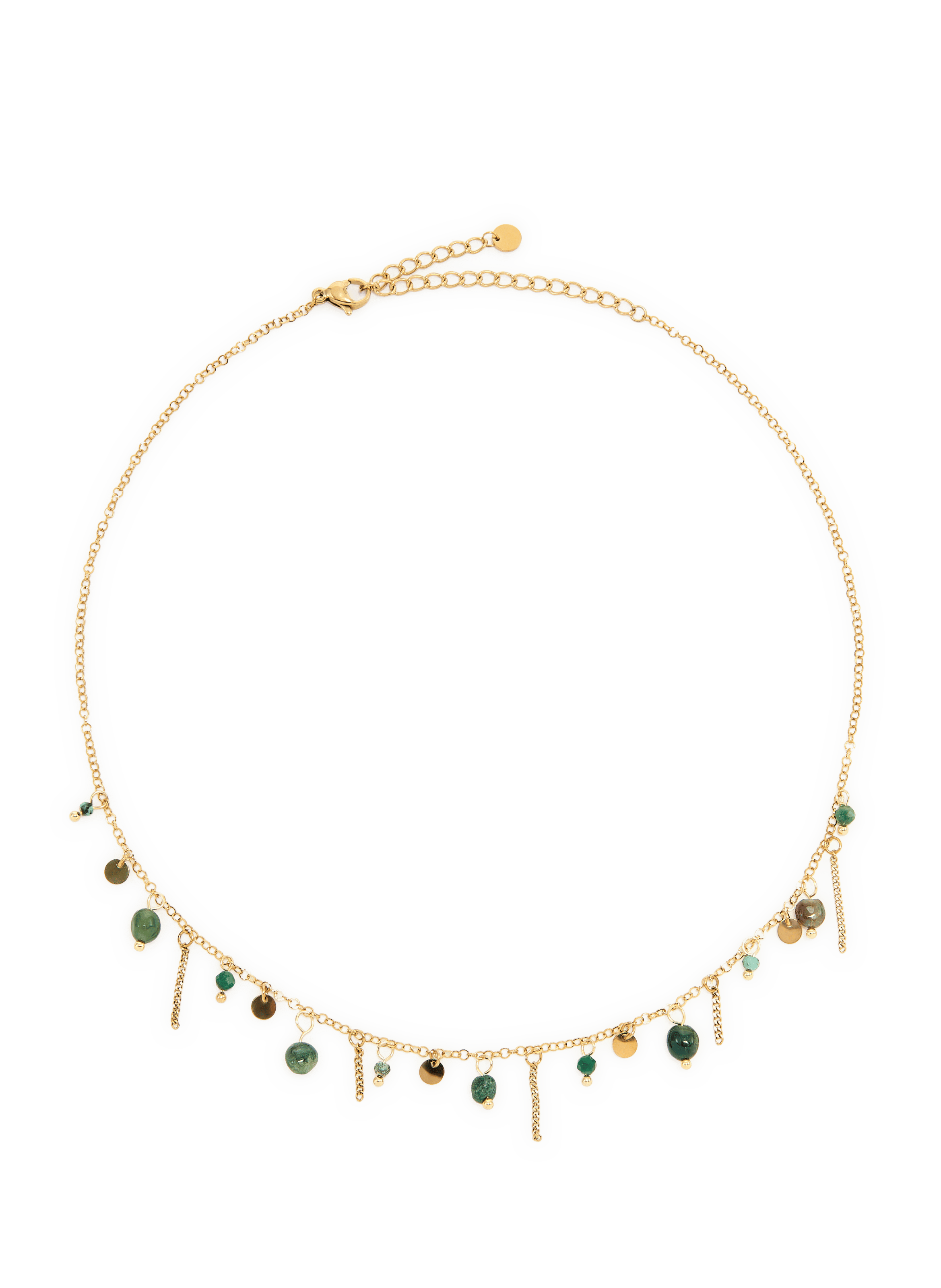Collier en acier avec pierres de gemmes AU PRINTEMPS PARIS Doré