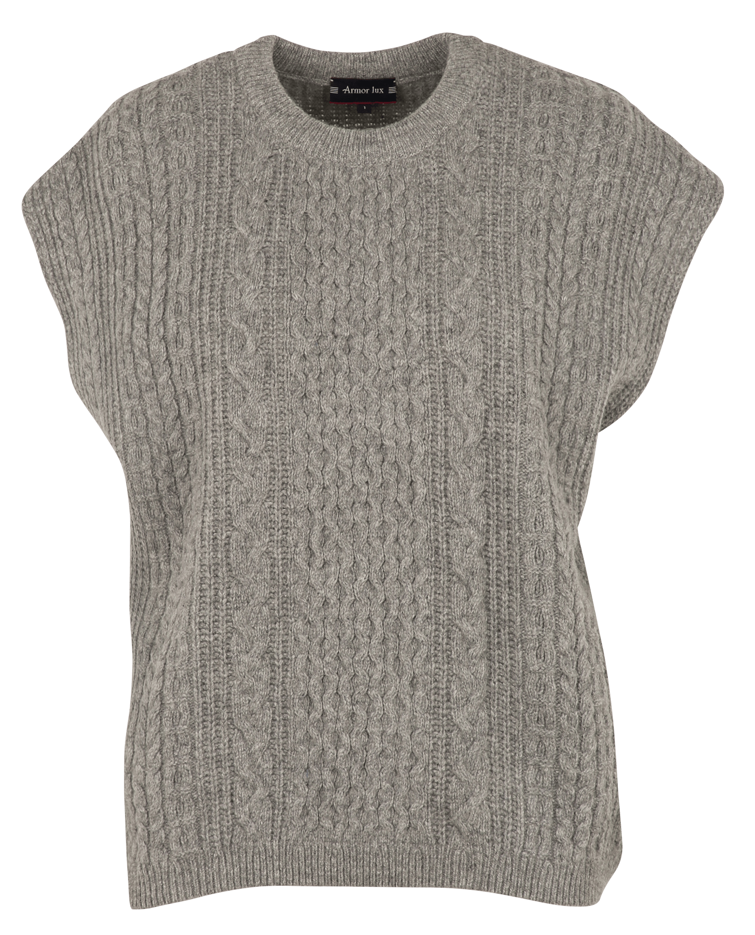Pull ample col rond en laine mélangée ARMOR-LUX Gris