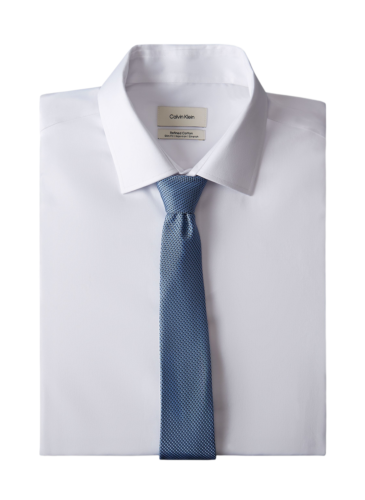 Texturierte Seidenkrawatte | Blau CALVIN KLEIN Herren