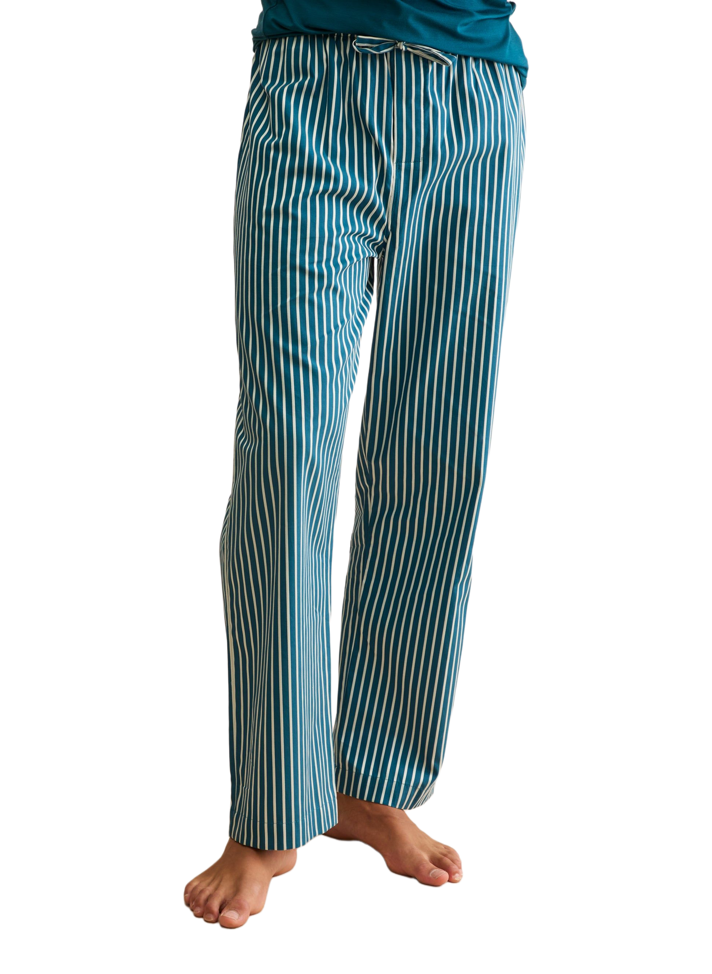Pyjamahose mit Streifen aus Baumwolle DEREK ROSE Blau
