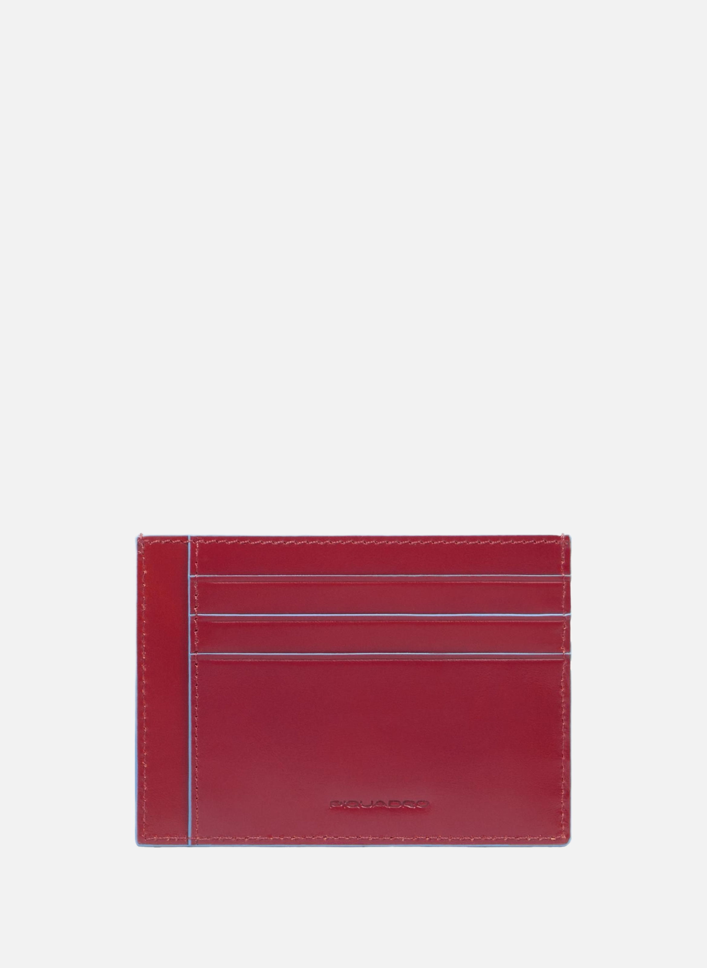 Porte-cartes de crédit homme fin en cuir PIQUADRO Rouge