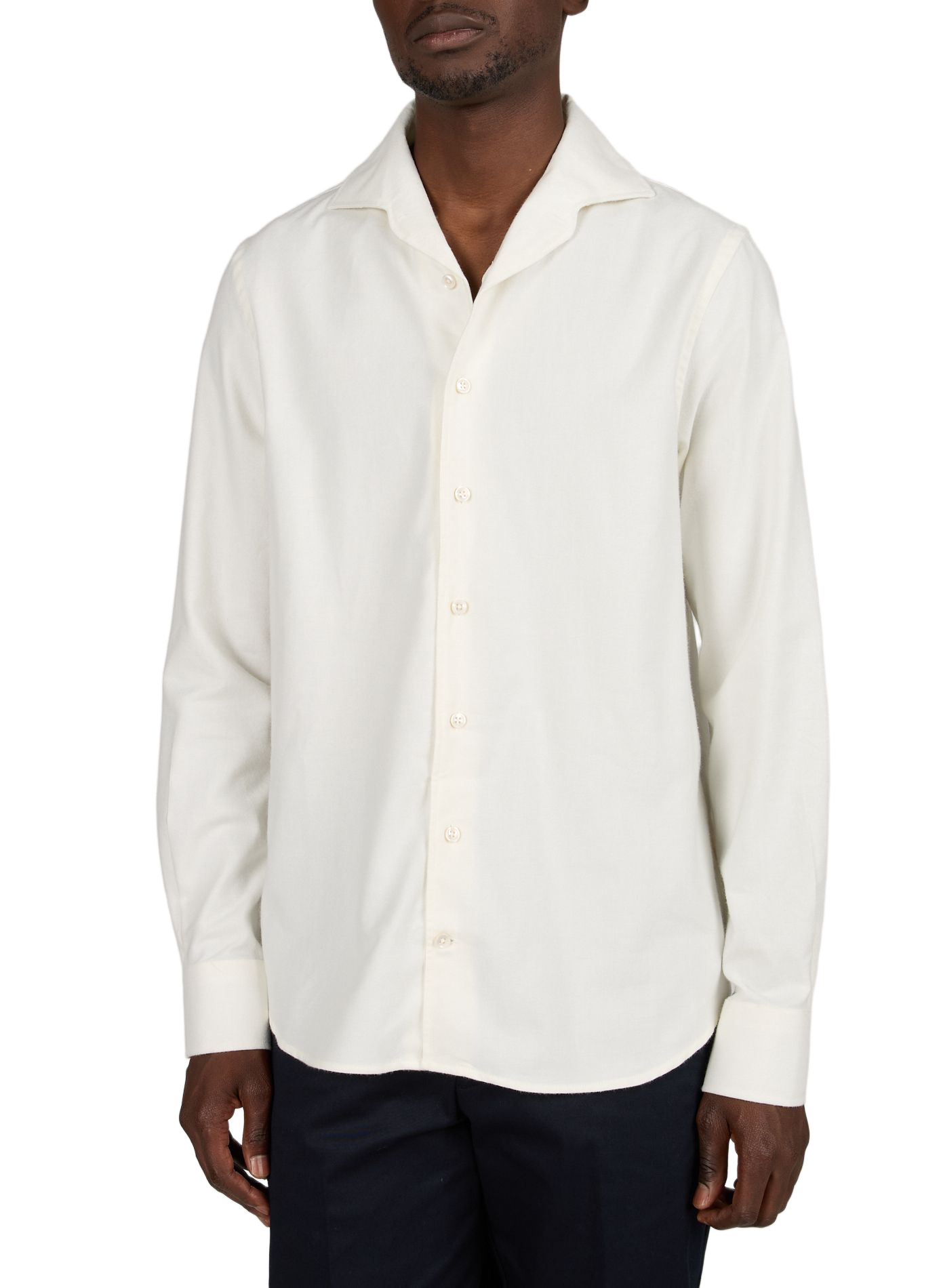 Slim fit shirt in cotton and wool AURELIEN Beige