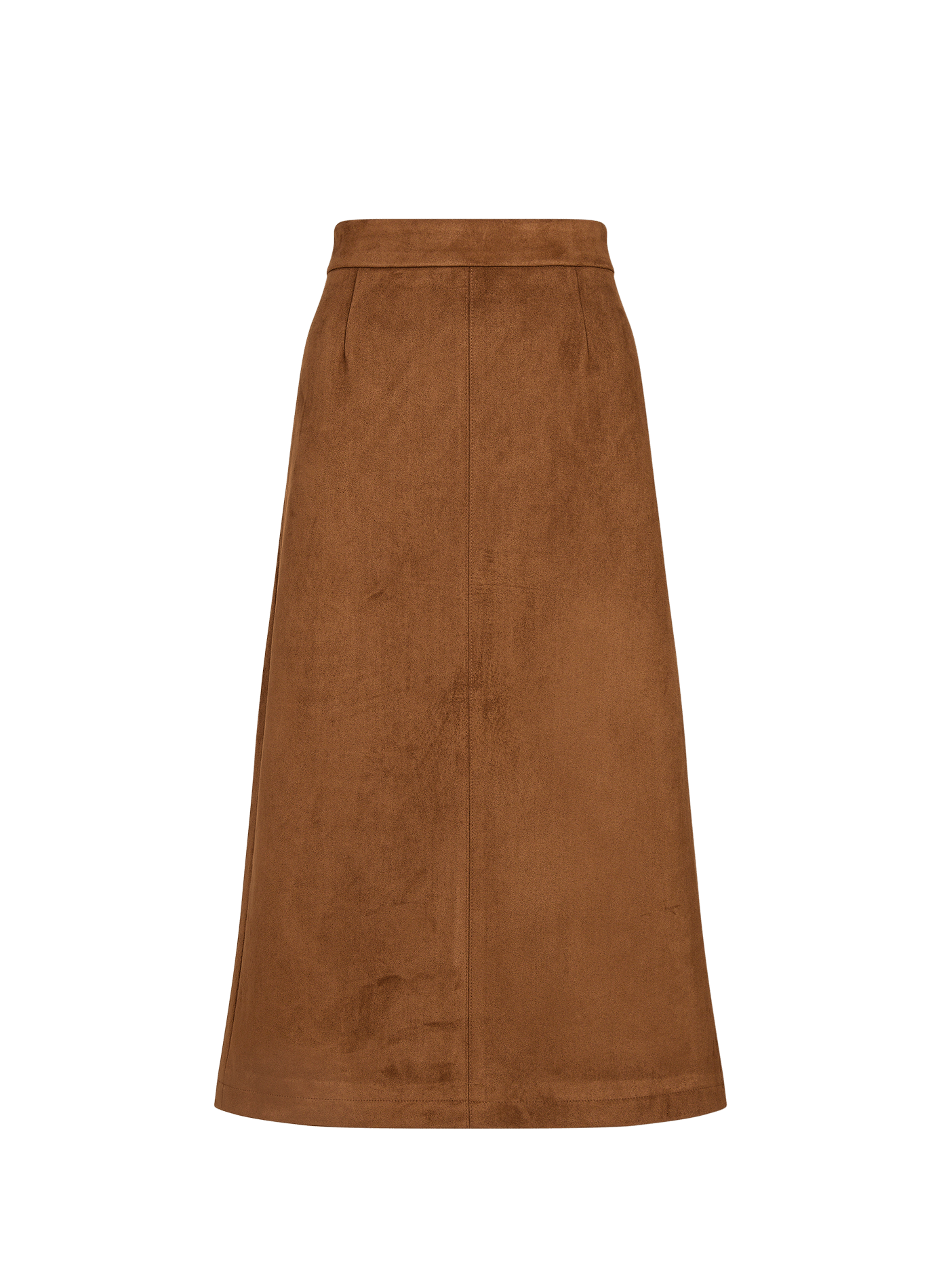 Straight midi skirt in suede-effect fabric VILA Brown