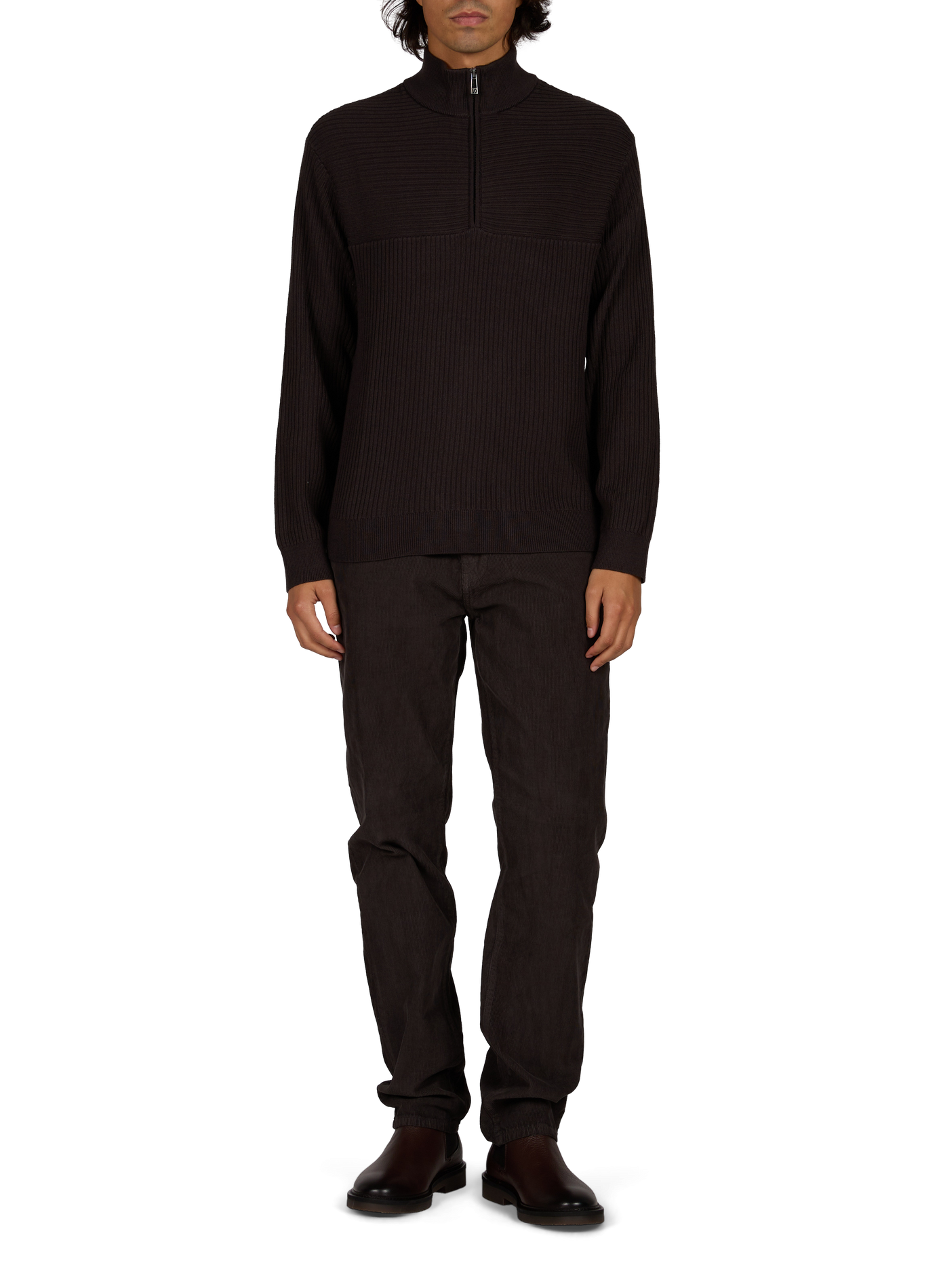 Pull droit en maille ARMANI EXCHANGE Marron