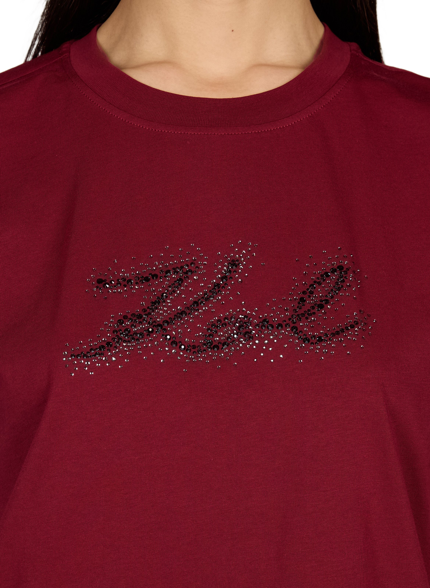 T-shirt dritta in cotone con logo KARL LAGERFELD Rosso