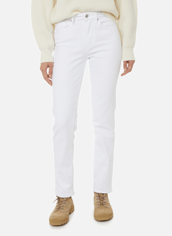 LEVI'S 724 High-Rise Slim Straight stretch cotton jeans White