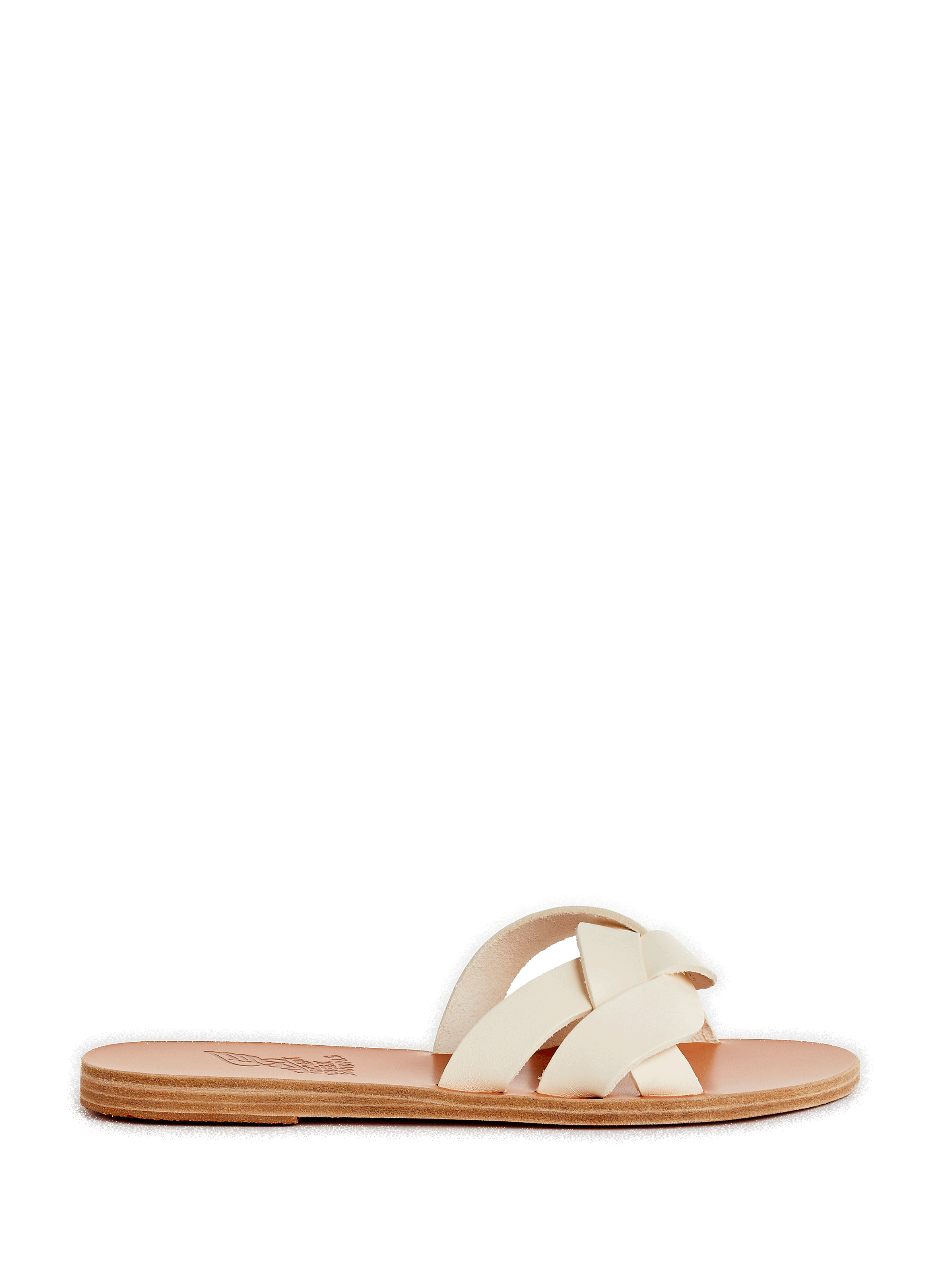 Buy ANCIENT GREEK SANDALS Smirni Beaded-anklet Leather Sandals - Off White  At 45% Off | Editorialist