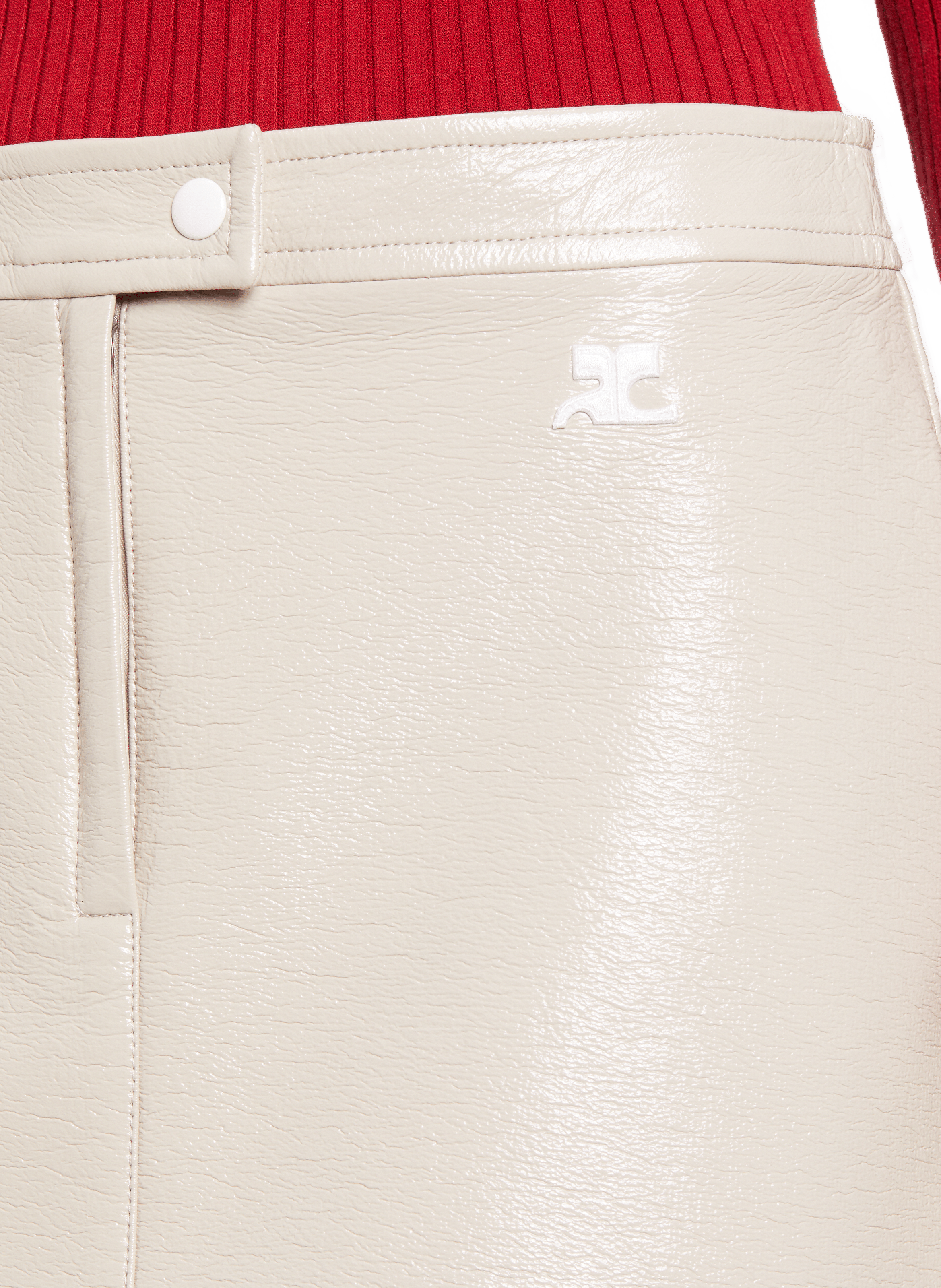 Reedition vinyl mini skirt COURRÈGES Grey