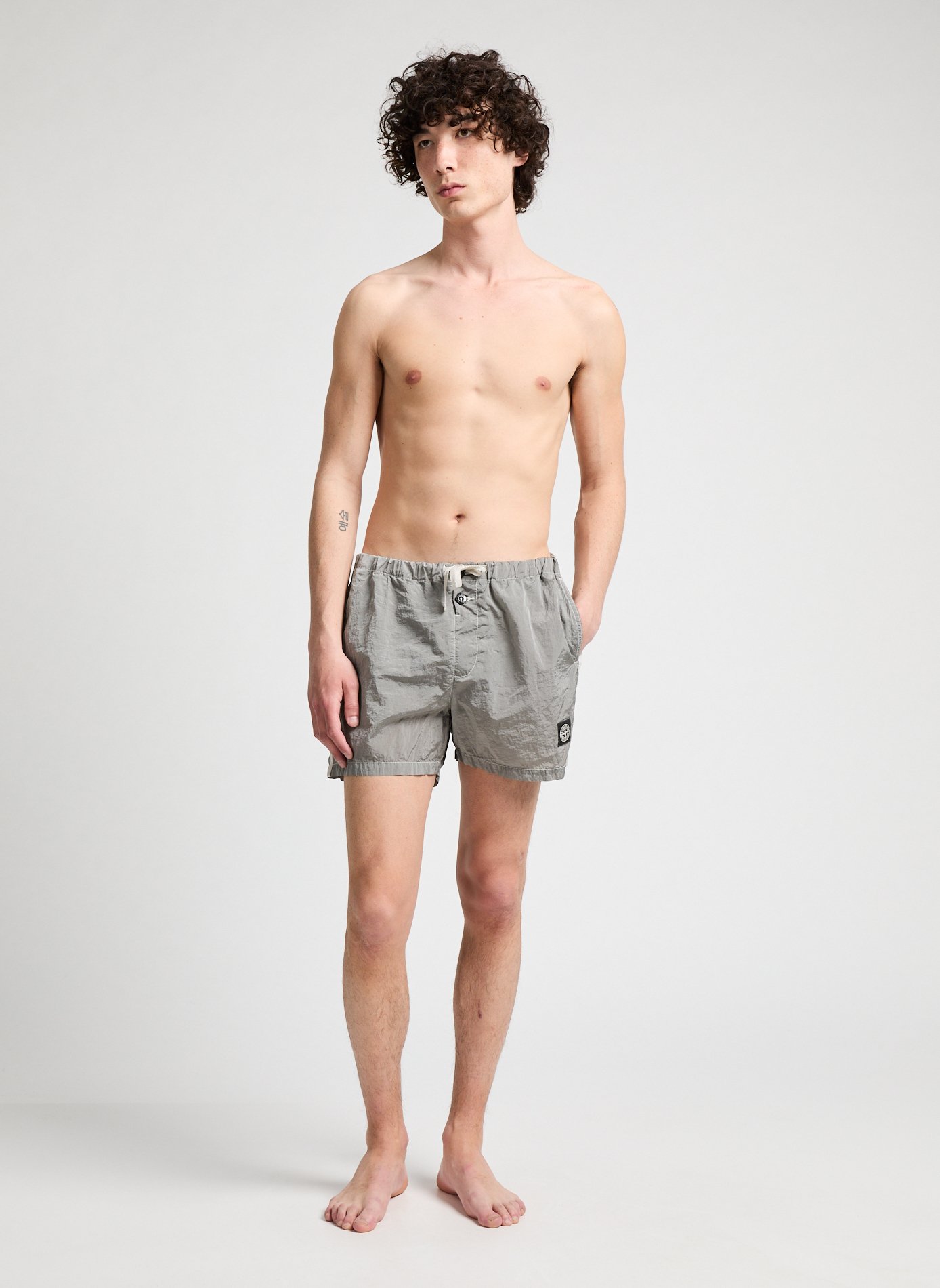 Short de bain uni STONE ISLAND Gris