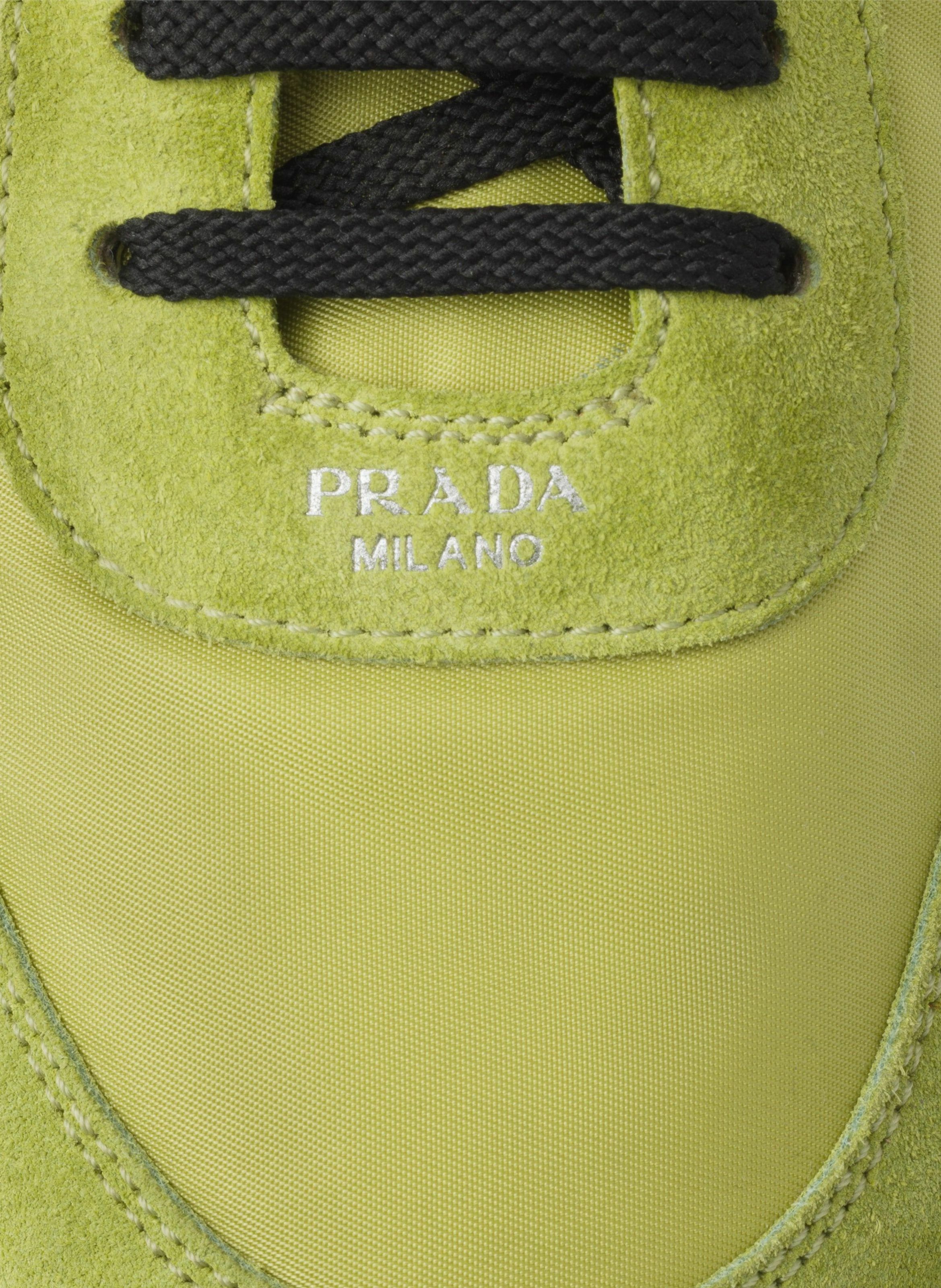 Sneakers élastiques collapse en re-nylon et veau v PRADA Jaune