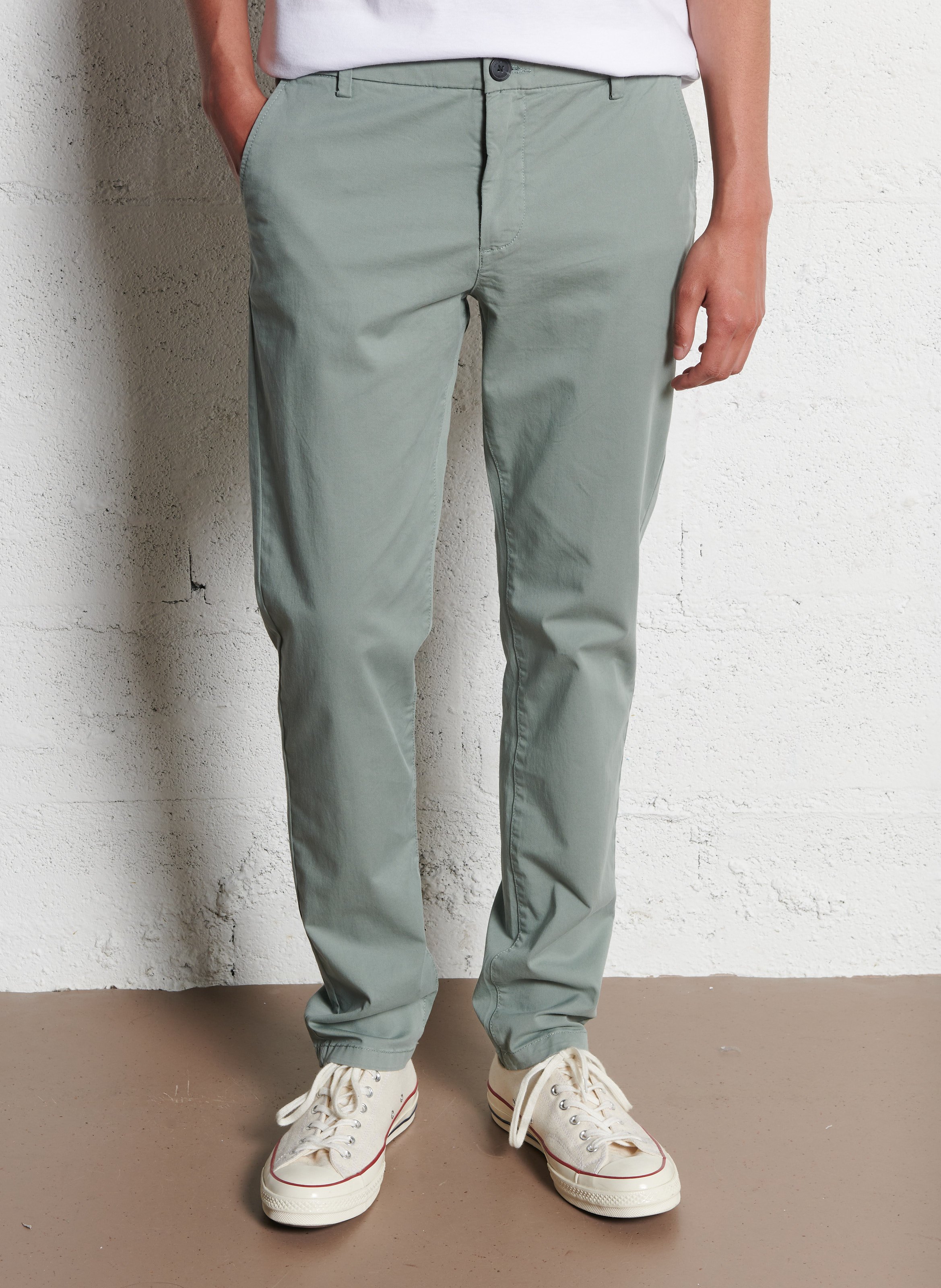 Pantalon droit en coton mélangé IKKS Bleu