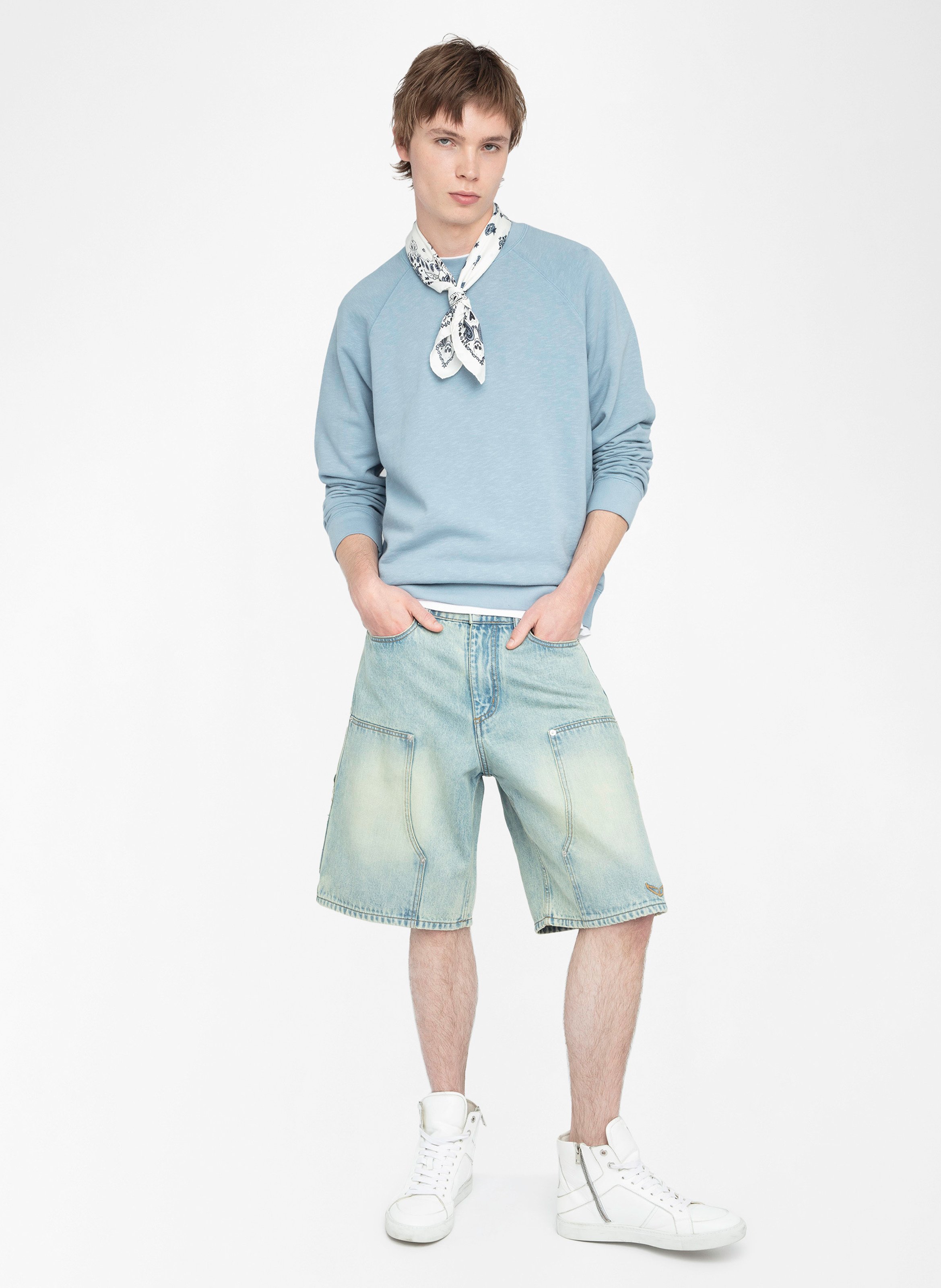 Sweat col rond en coton uppy ZADIG&VOLTAIRE Bleu