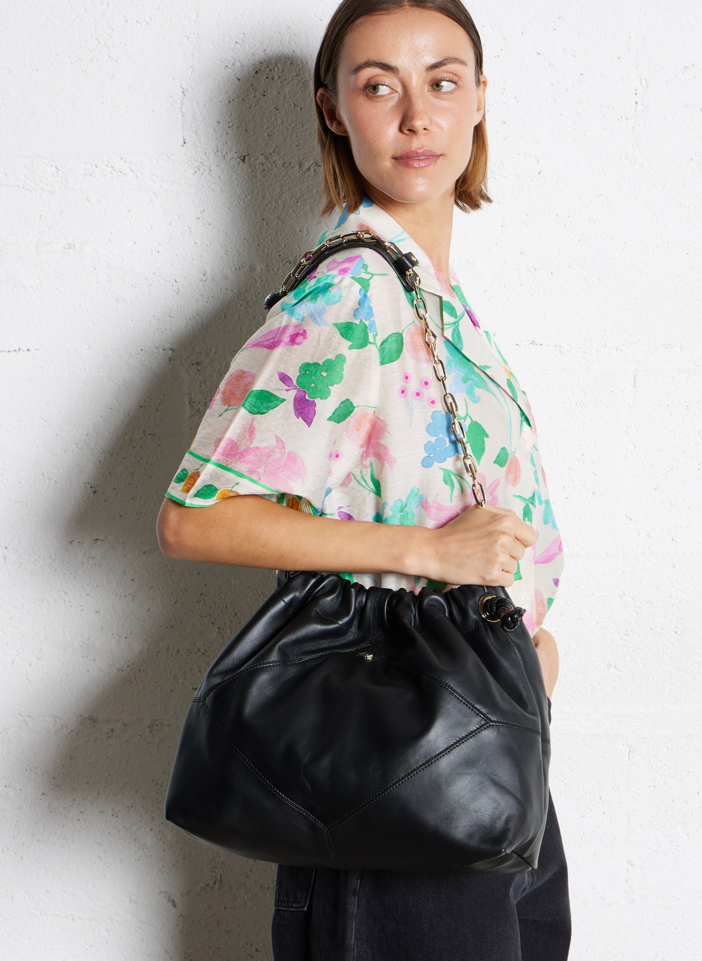 Sac porté épaule froissé june tote BA&SH Noir