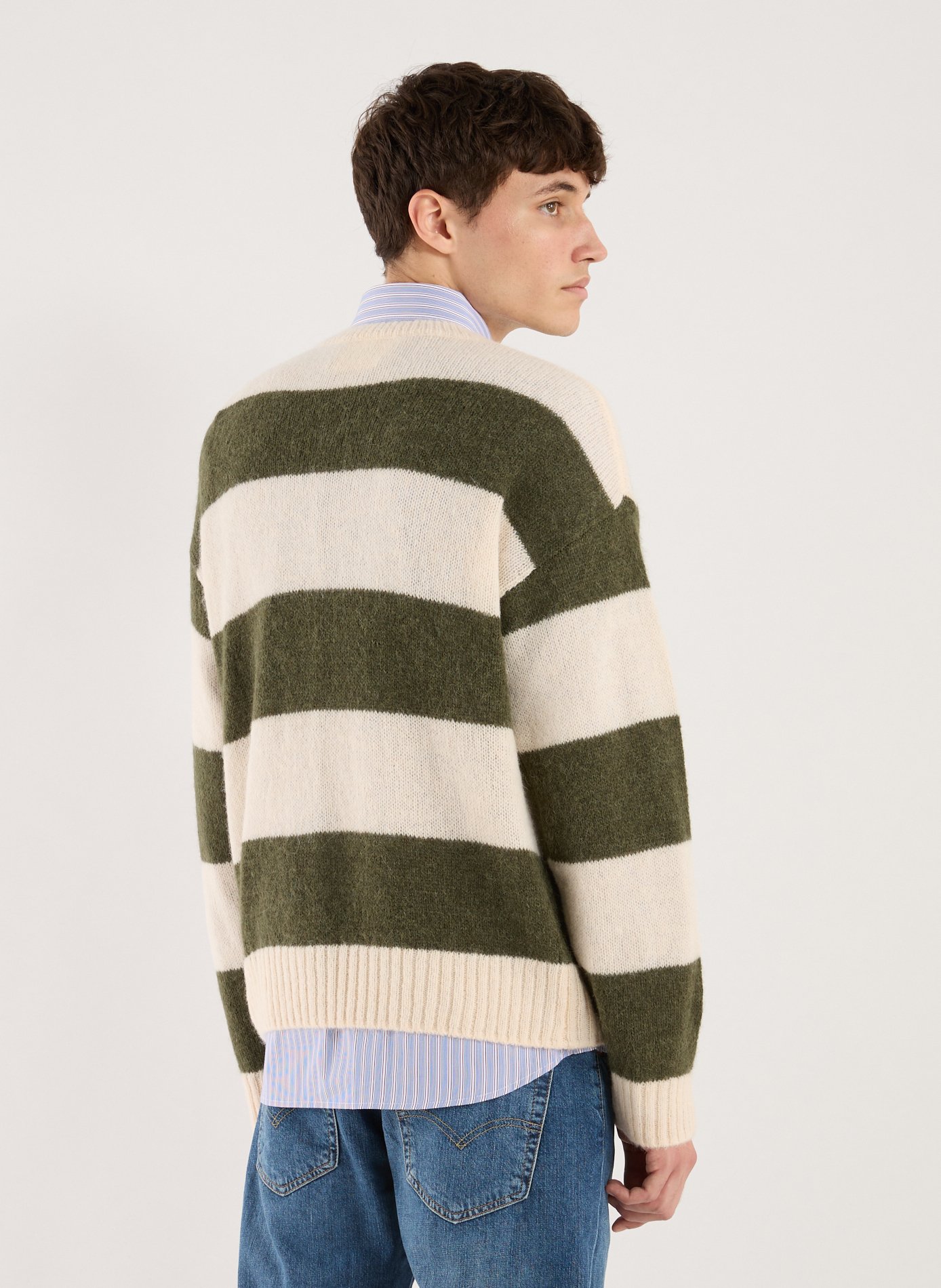 Pull rayé en maille  CLOSED Vert