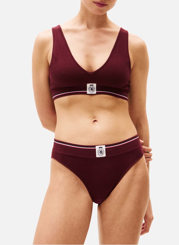 Ribbed triangle bralette Red by TOMMY HILFIGER TOMMY HILFIGER Ribbed triangle bralette Red