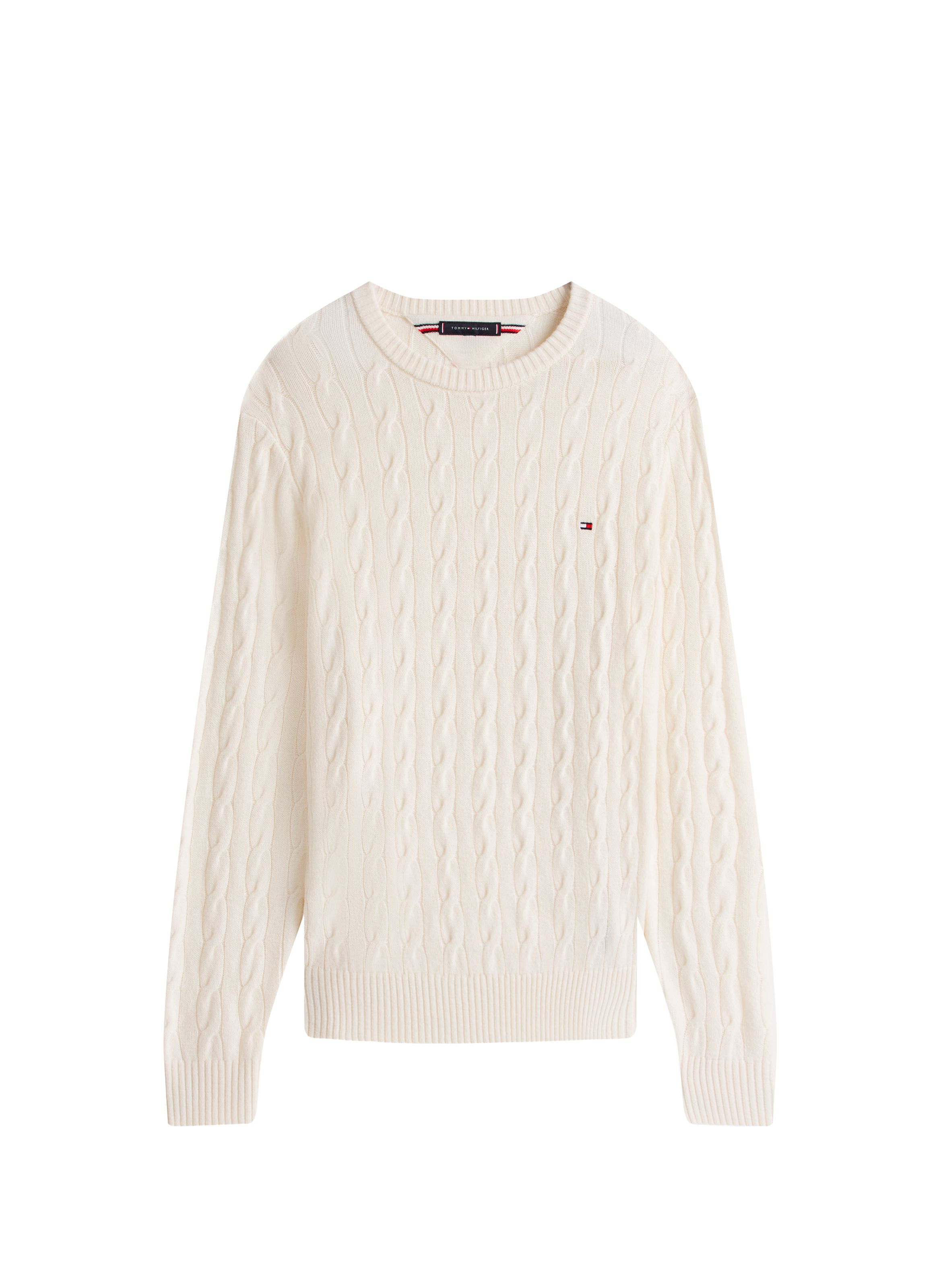 Wool-blend round-neck jumper TOMMY HILFIGER Beige