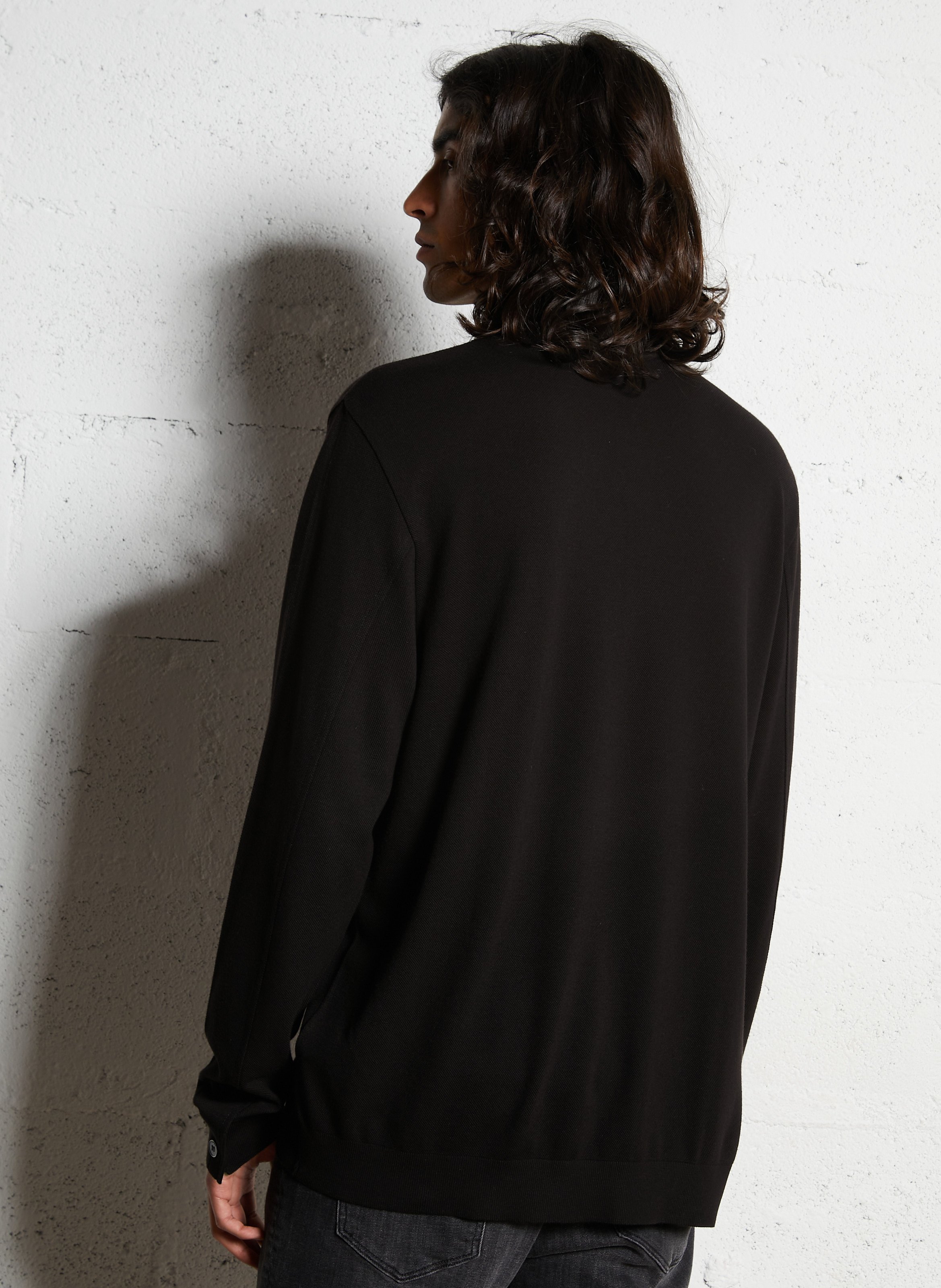 Polo droit en coton mélangé IKKS Noir