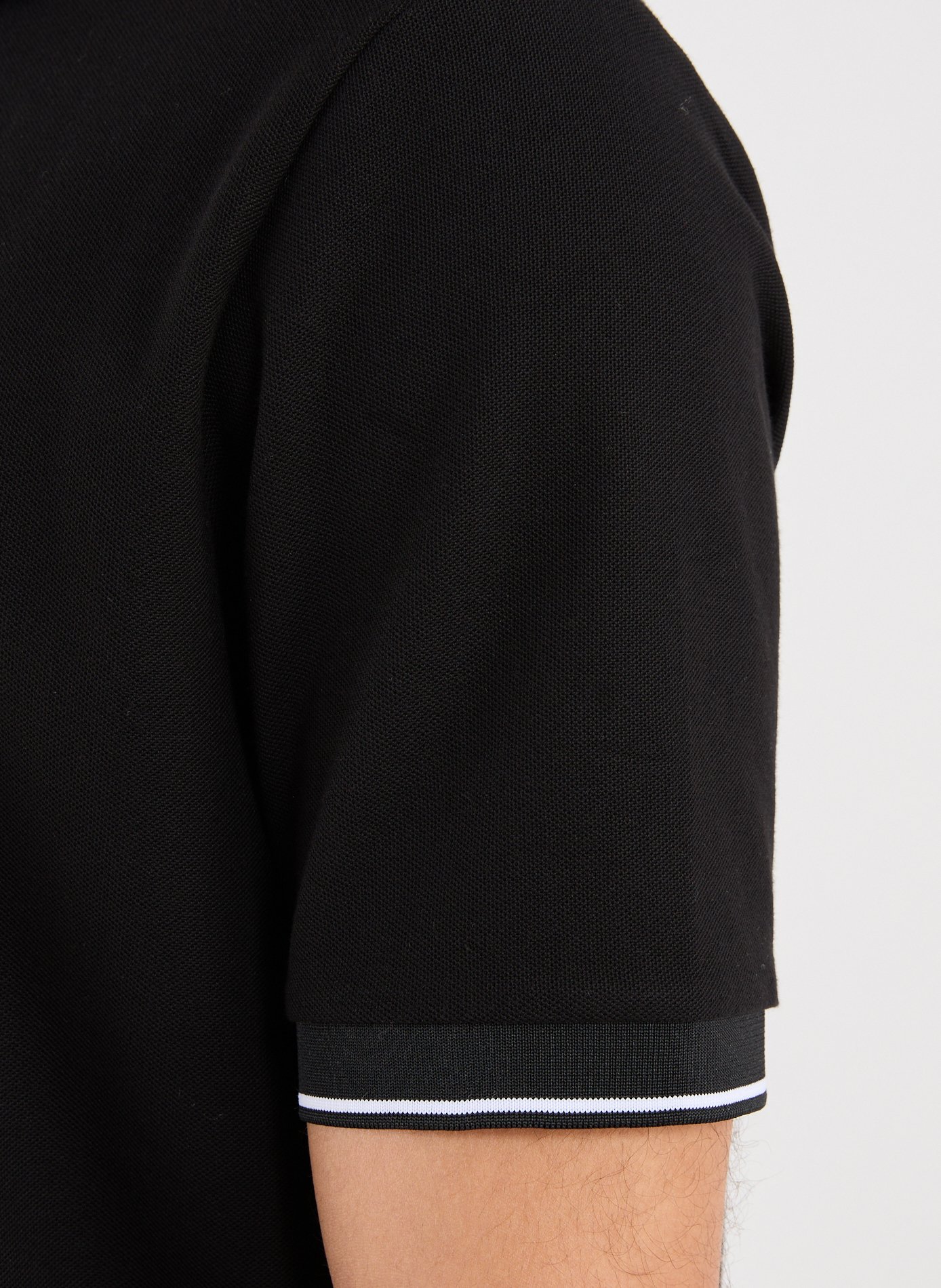 Straight cotton polo shirt ARMANI EXCHANGE Black