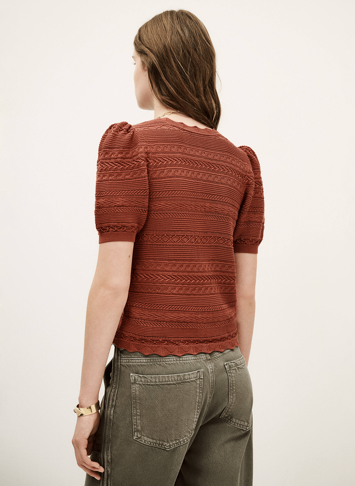 Pull col rond en coton mélangé vinat BA&SH Marron