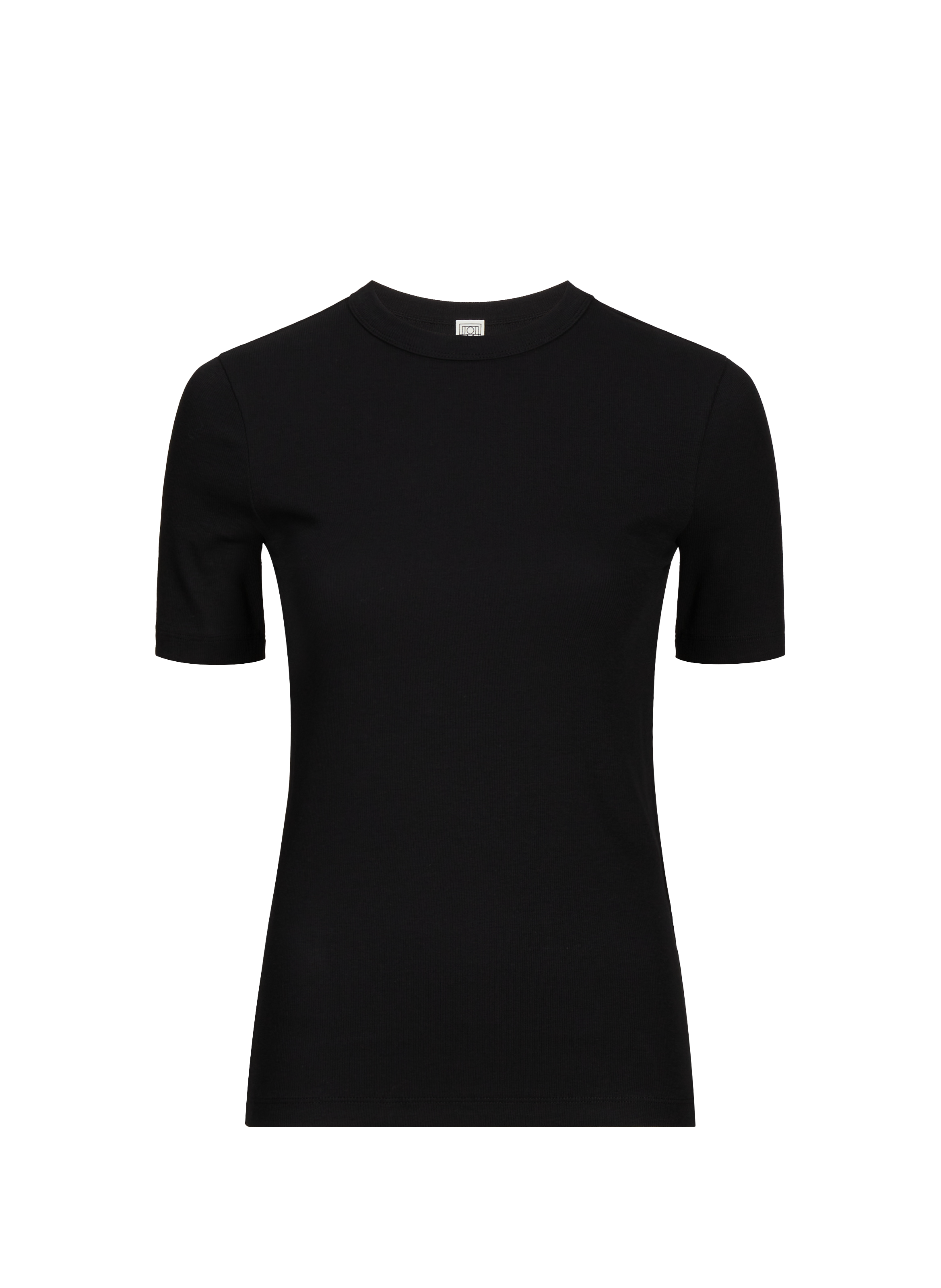 TOTEME T-shirt col rond en coton mélangé Noir