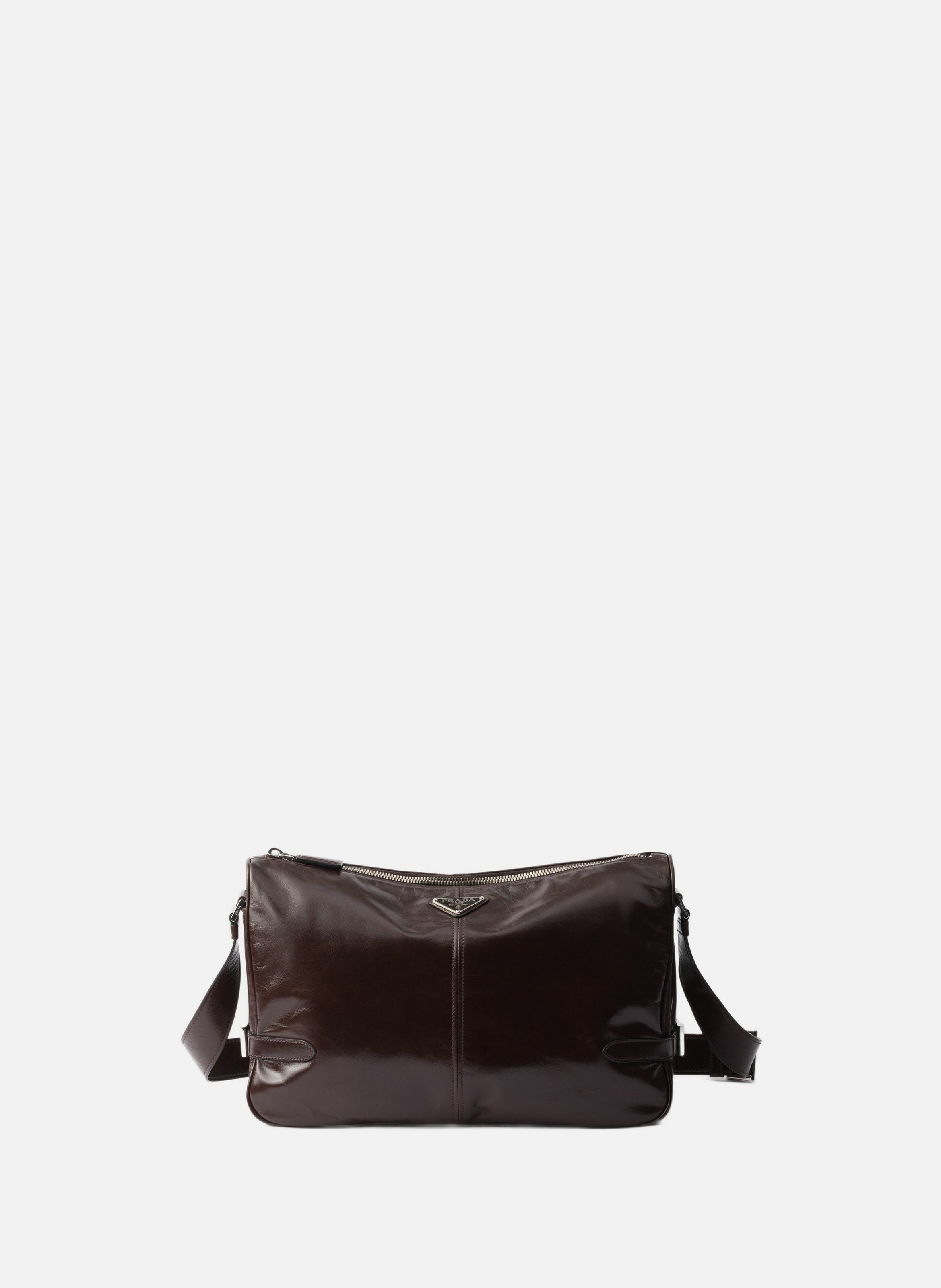 Sac à bandoulière en cuir PRADA Marron
