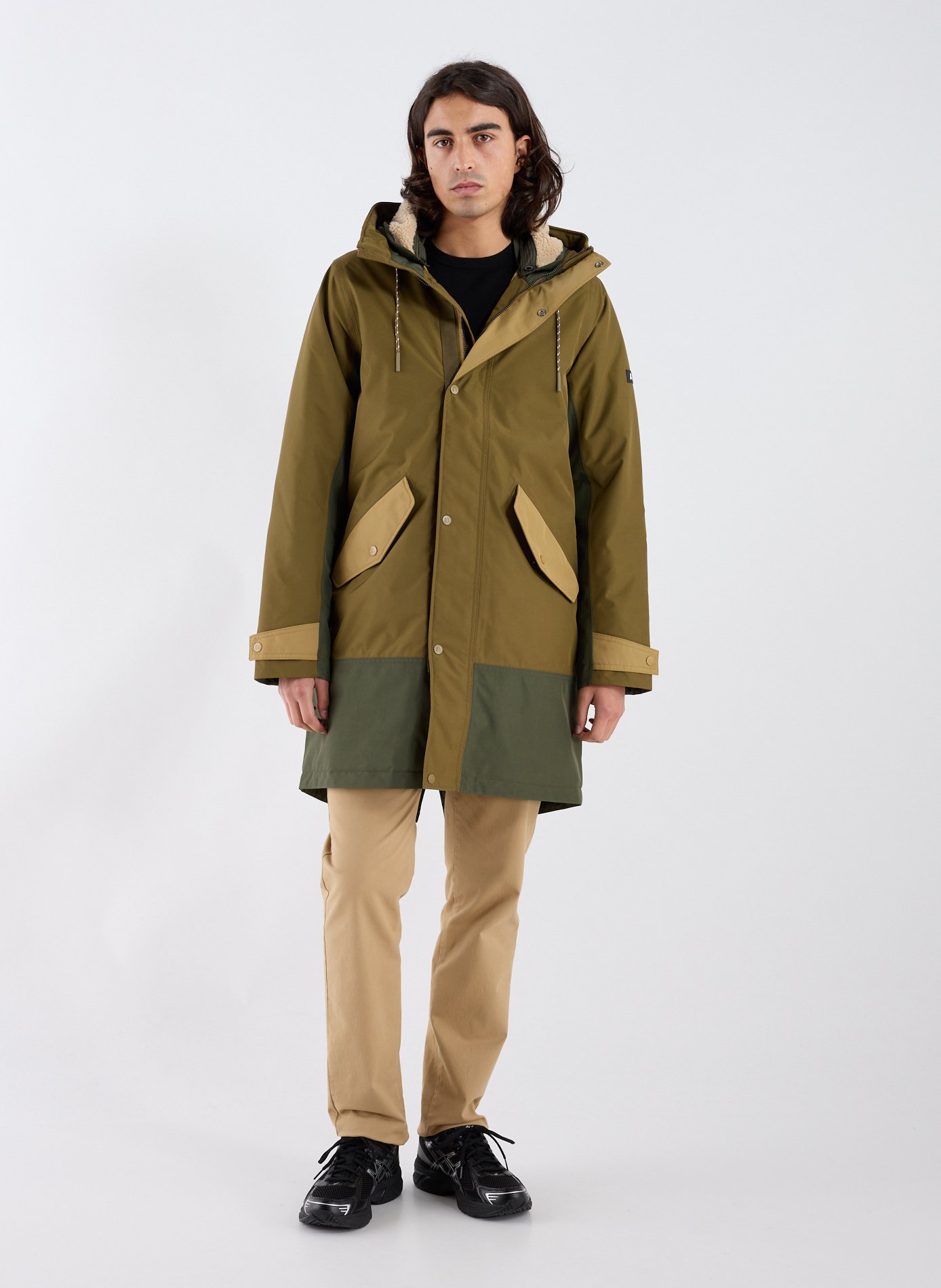 Straight hooded parka AIGLE Khaki