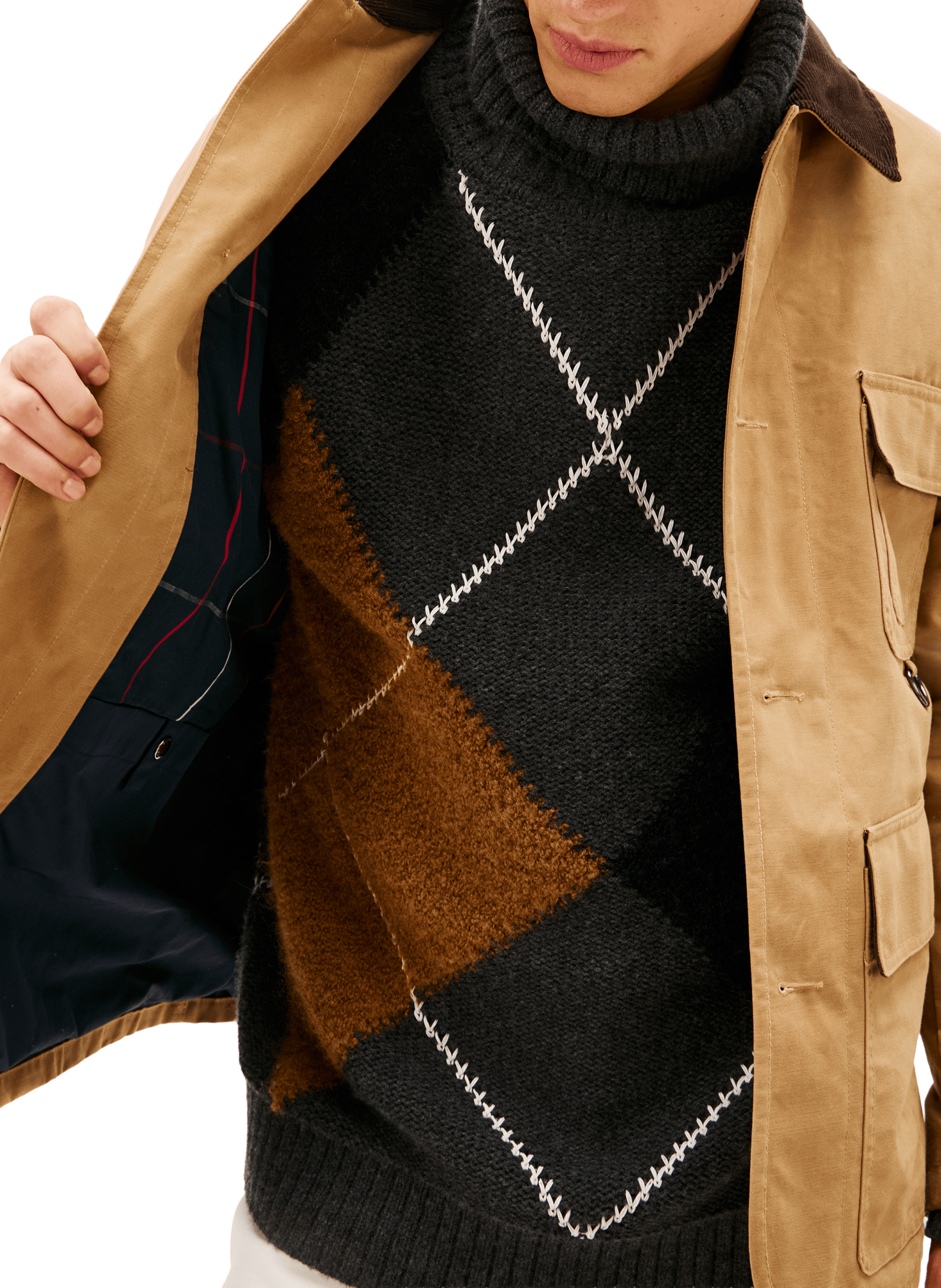 Veste worker doublée en coton TOMMY HILFIGER Marron