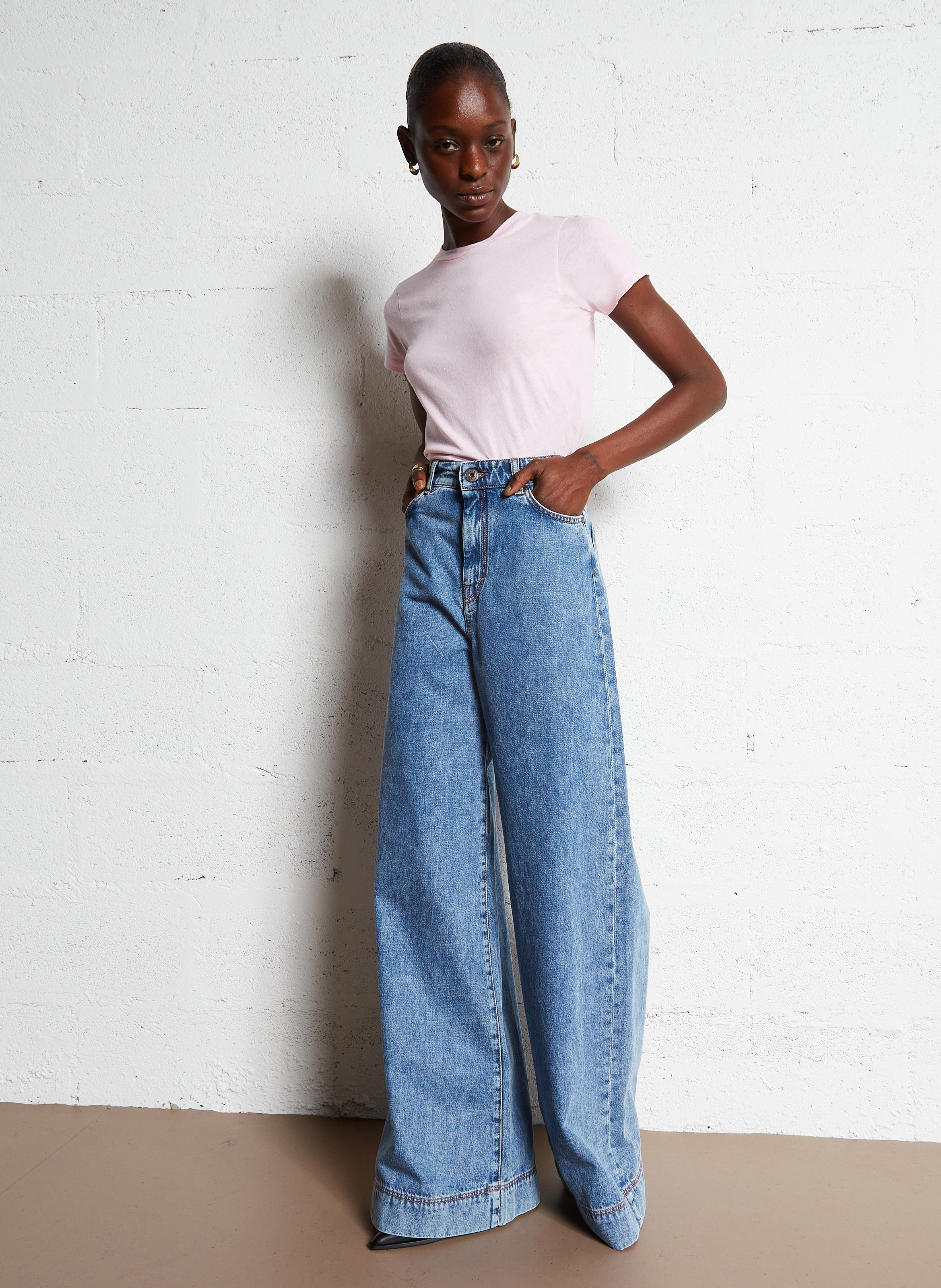 Tee-shirt col rond en coton gamipy AMERICAN VINTAGE Rose