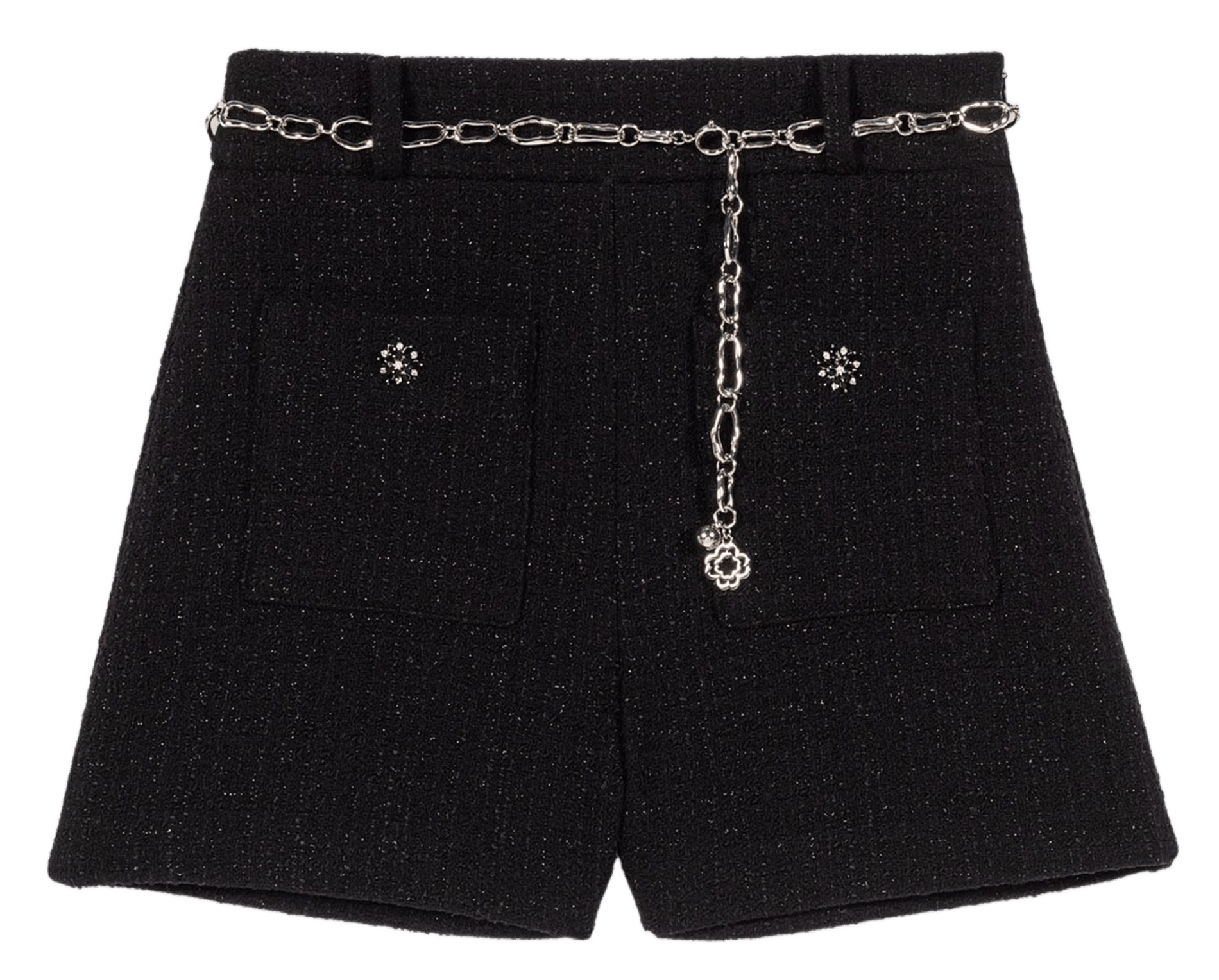 Short droit en coton mélangé MAJE Noir