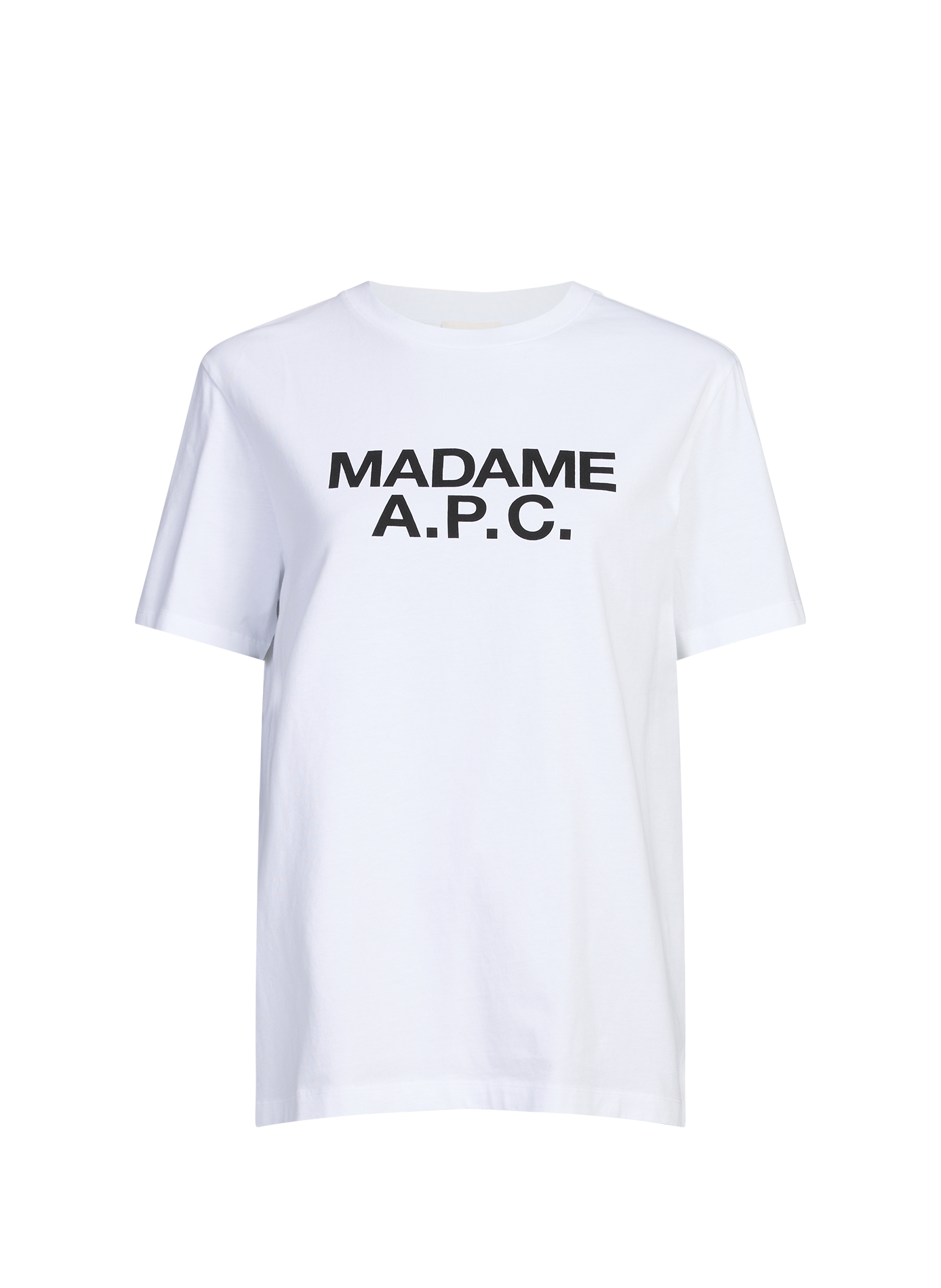 <p>T-shirt with round neckline printed brand in cotton</p> A.P.C. White