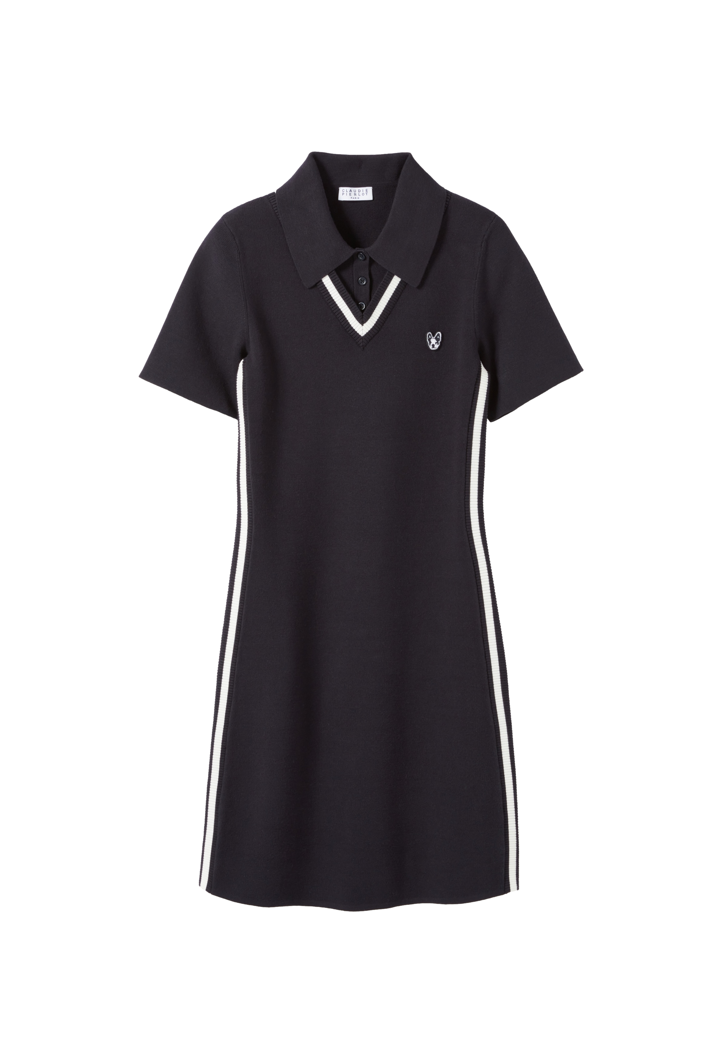Robe polo courte slim en maille CLAUDIE PIERLOT Multicolore