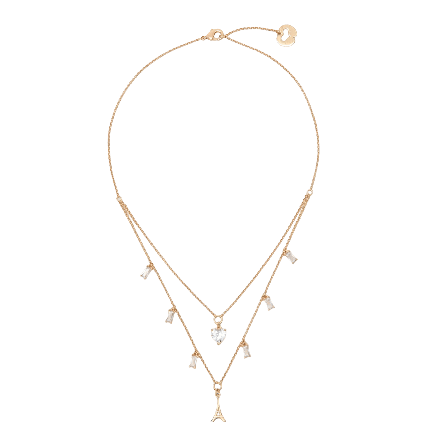 Collier à chaînes strass MAJE Doré