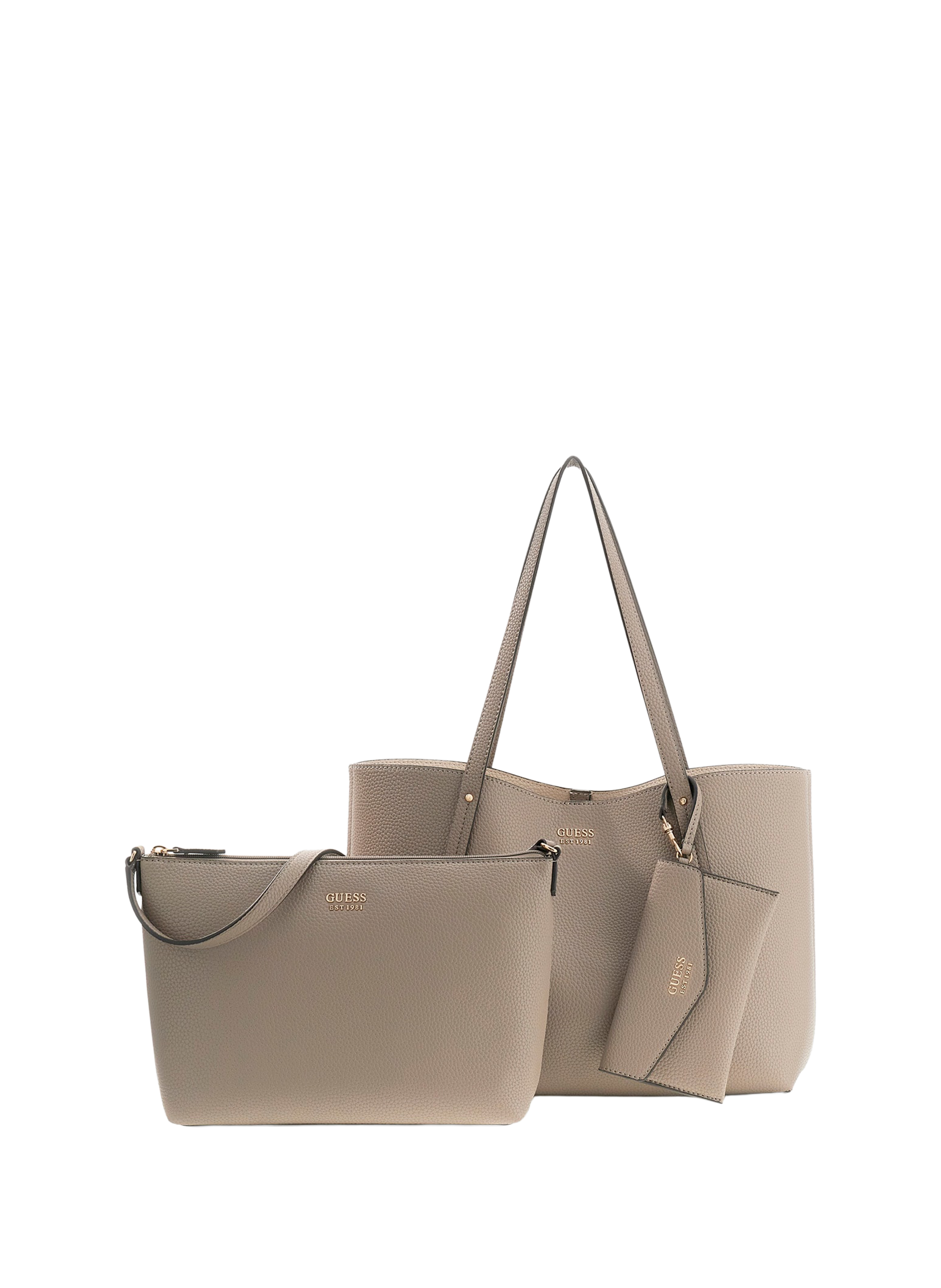 Brenton grained tote bag with pouch GUESS Beige