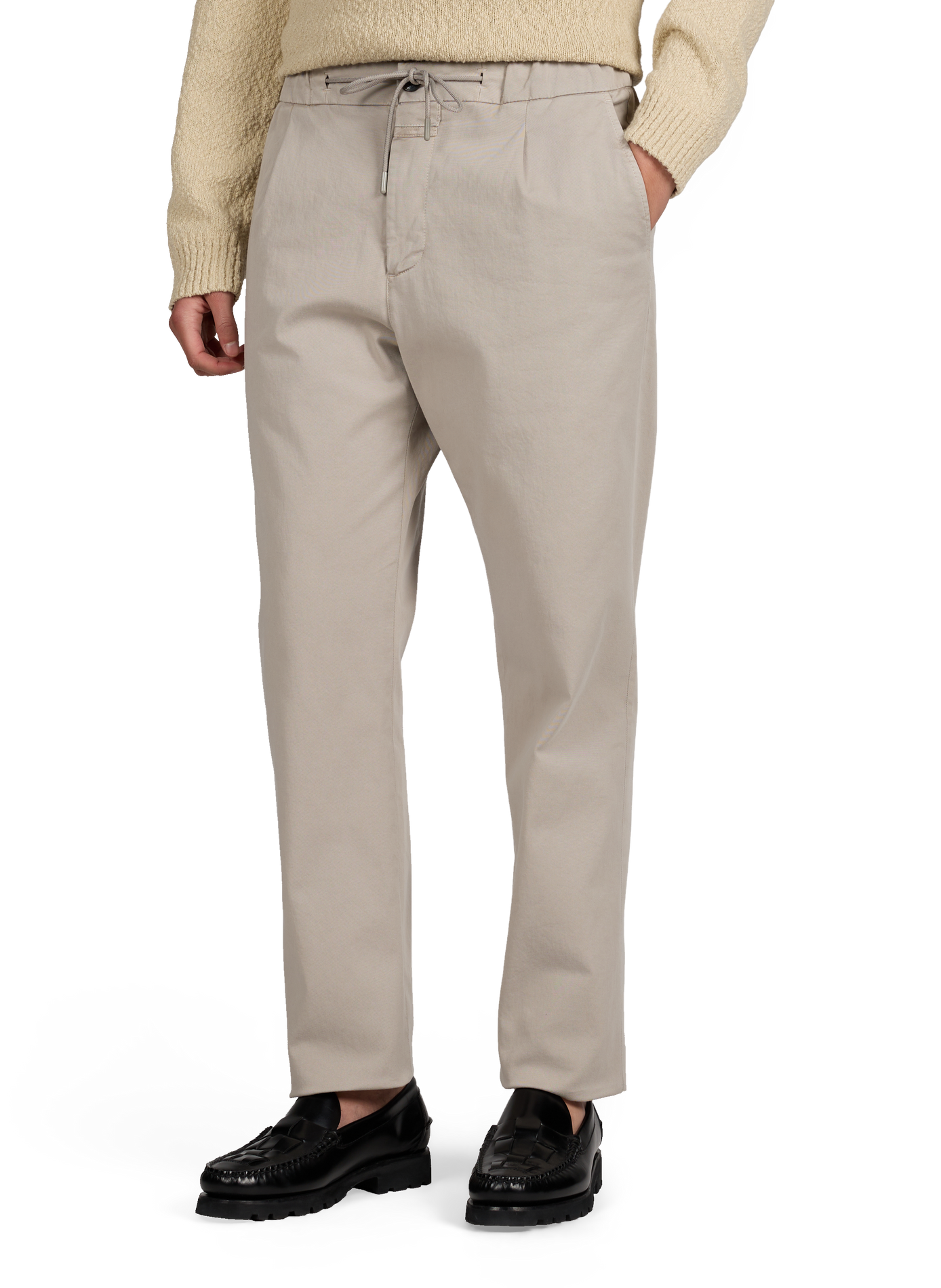 Pantalon avec cordons en coton mélangé CLOSED Grey