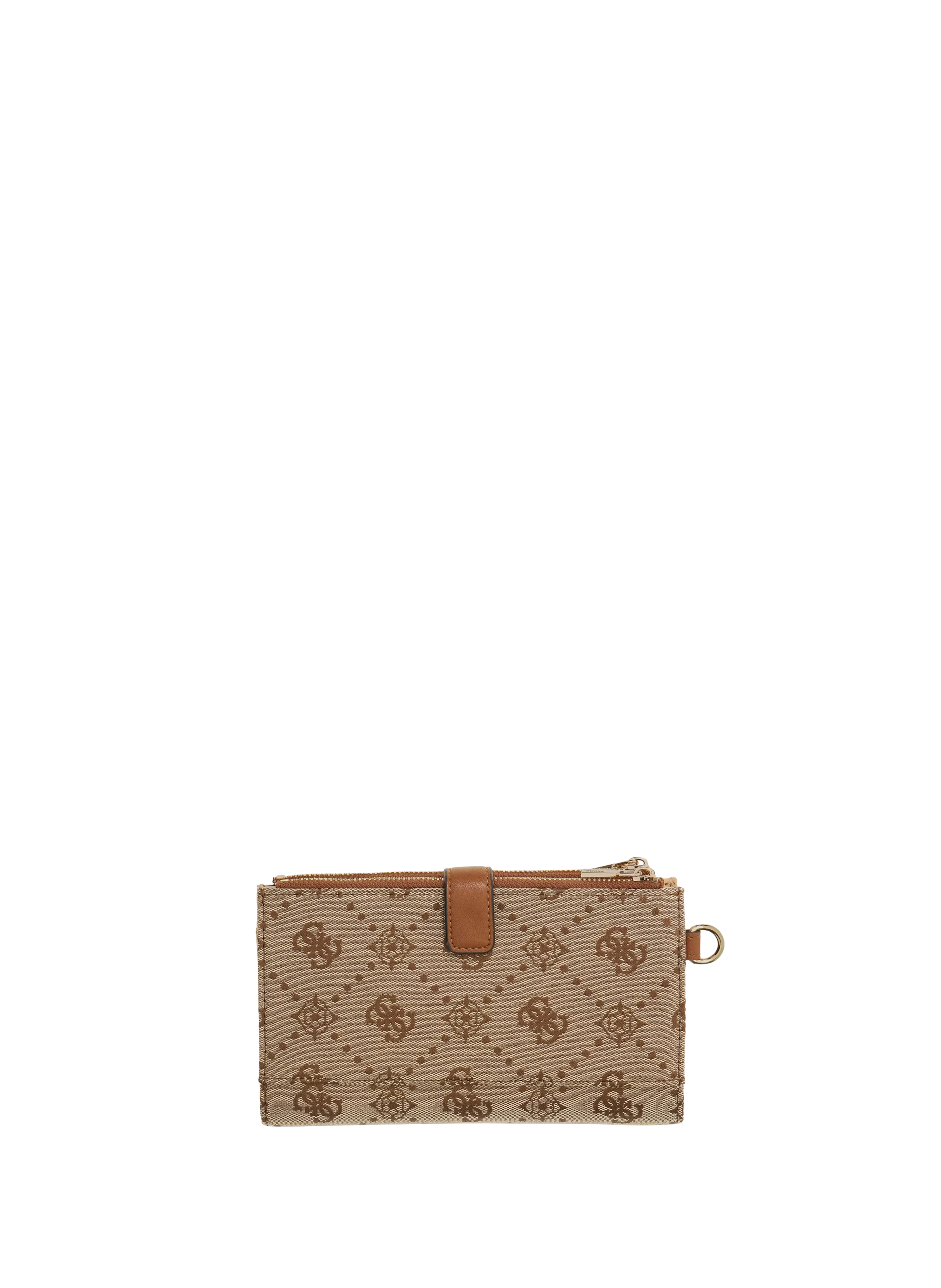Portefeuille logotypé avec zip GUESS Marron