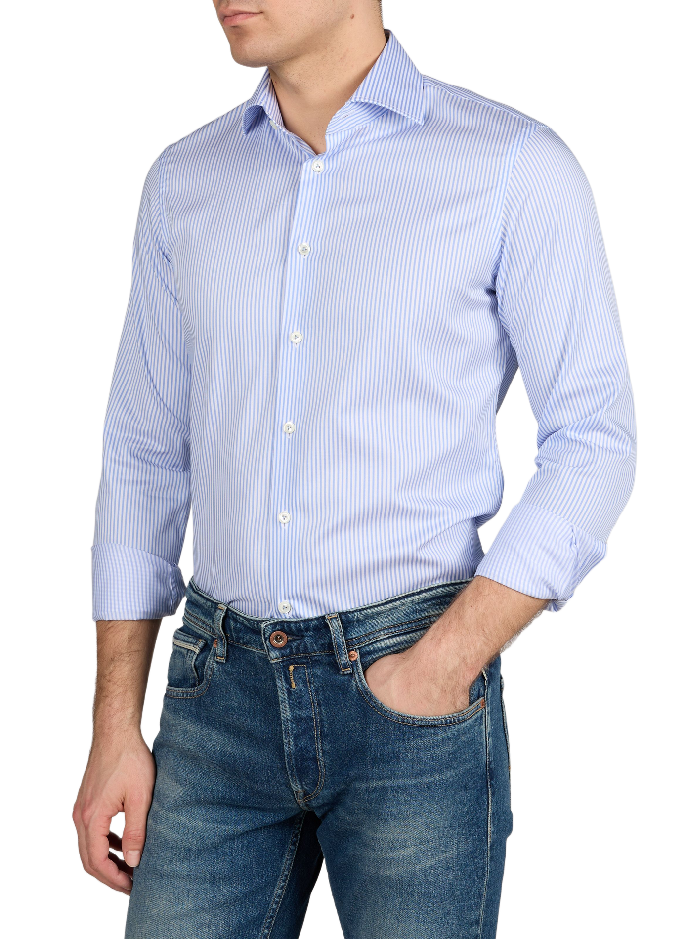 Chemise à rayures en coton VAN LAACK Bleu