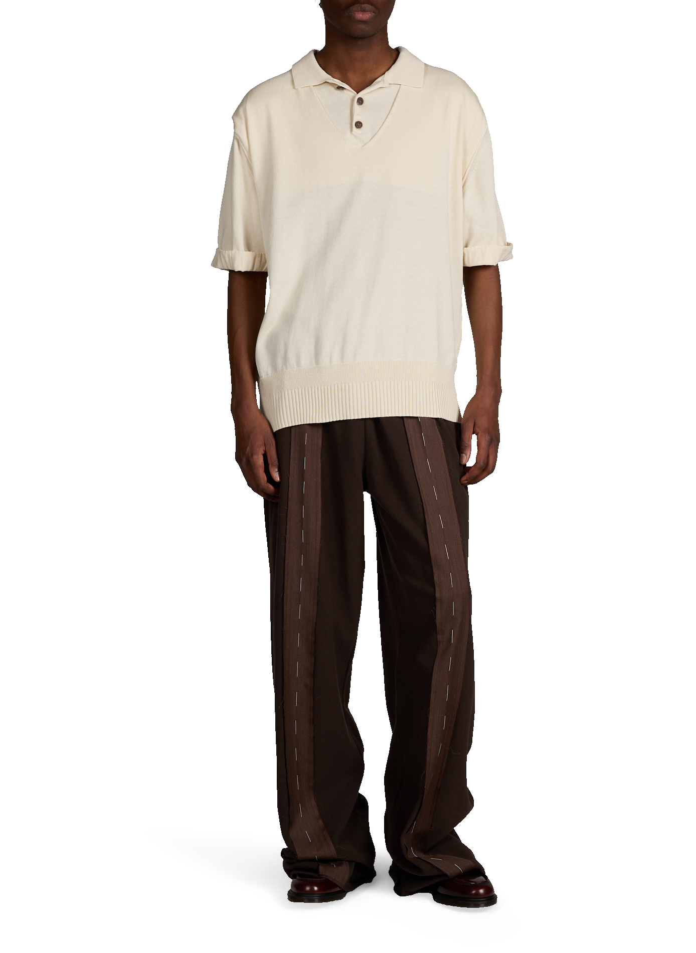 Cotton and silk polo SONIA CARRASCO Beige