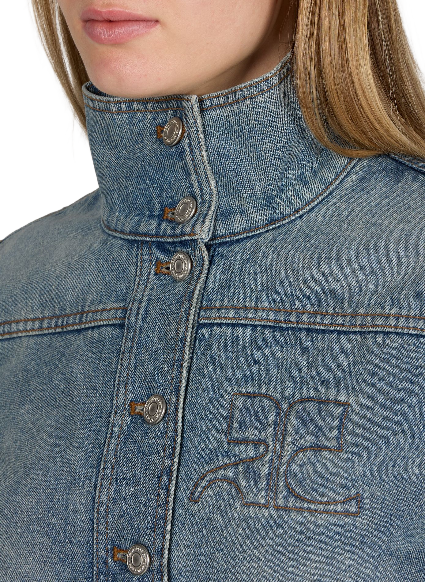 Denim blended cotton jacket COURRÈGES Blue