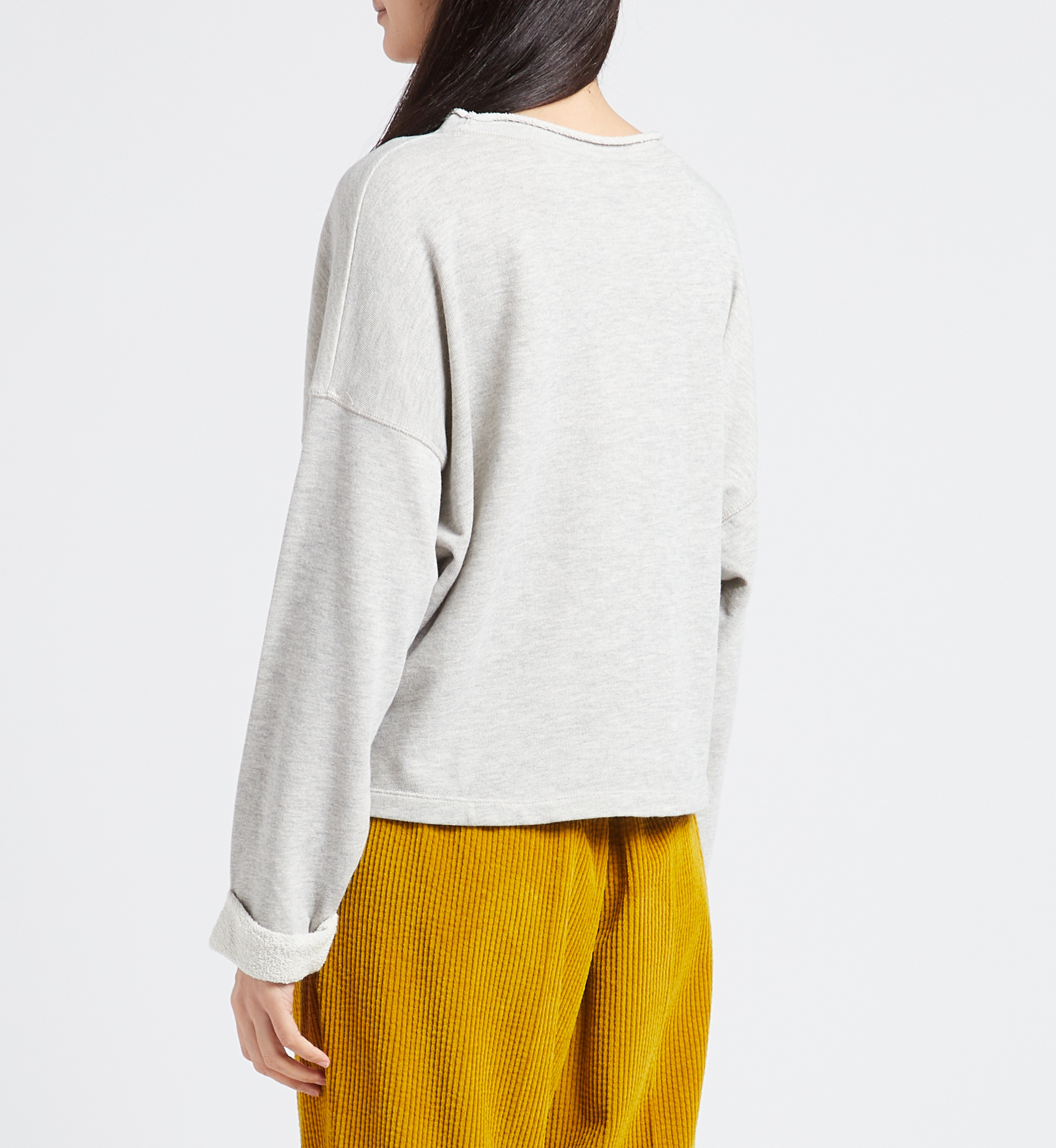 Sweat col rond en coton mélangé zofbay AMERICAN VINTAGE Gris