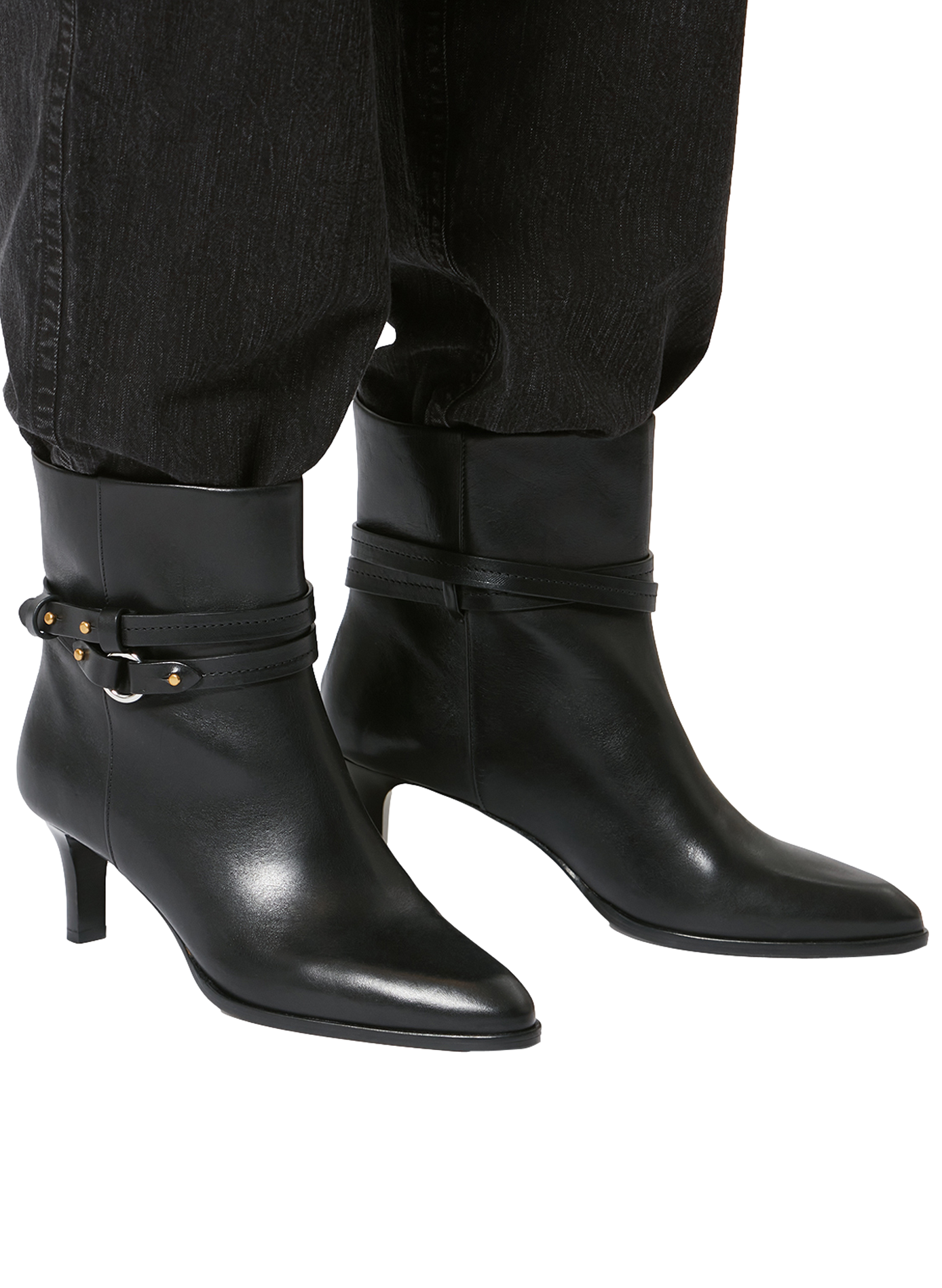 Meyli calf leather heeled boots ISABEL MARANT Black